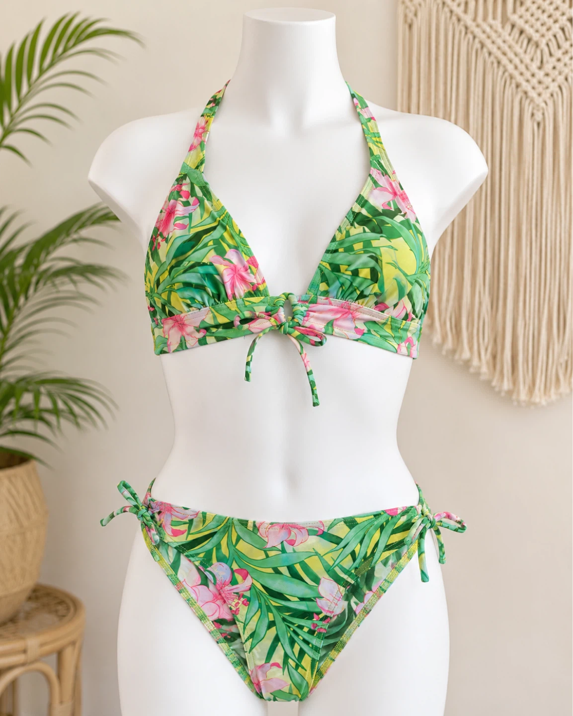 Tropical Floral Halter Bikini