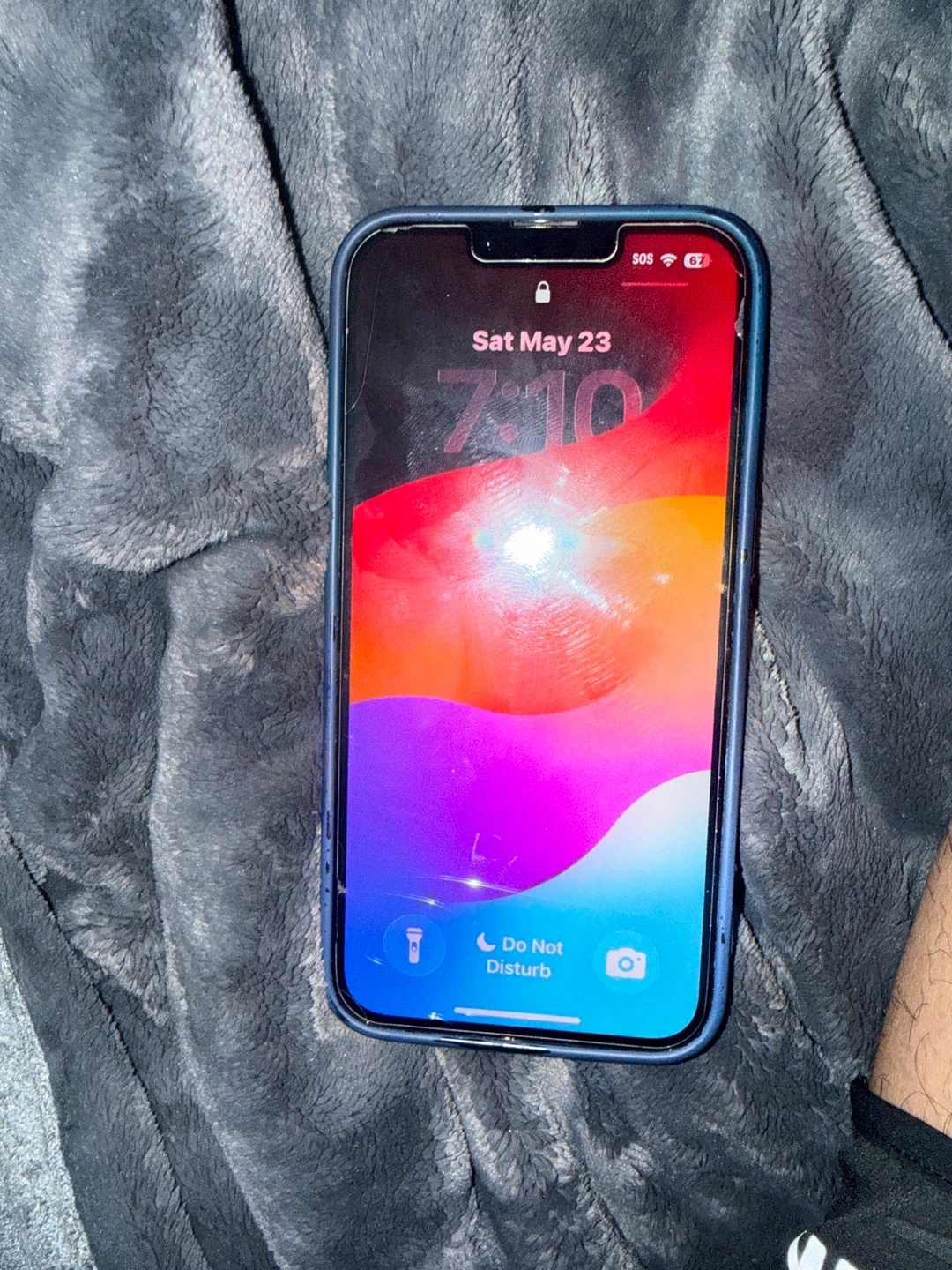 iPhone with Blue Case