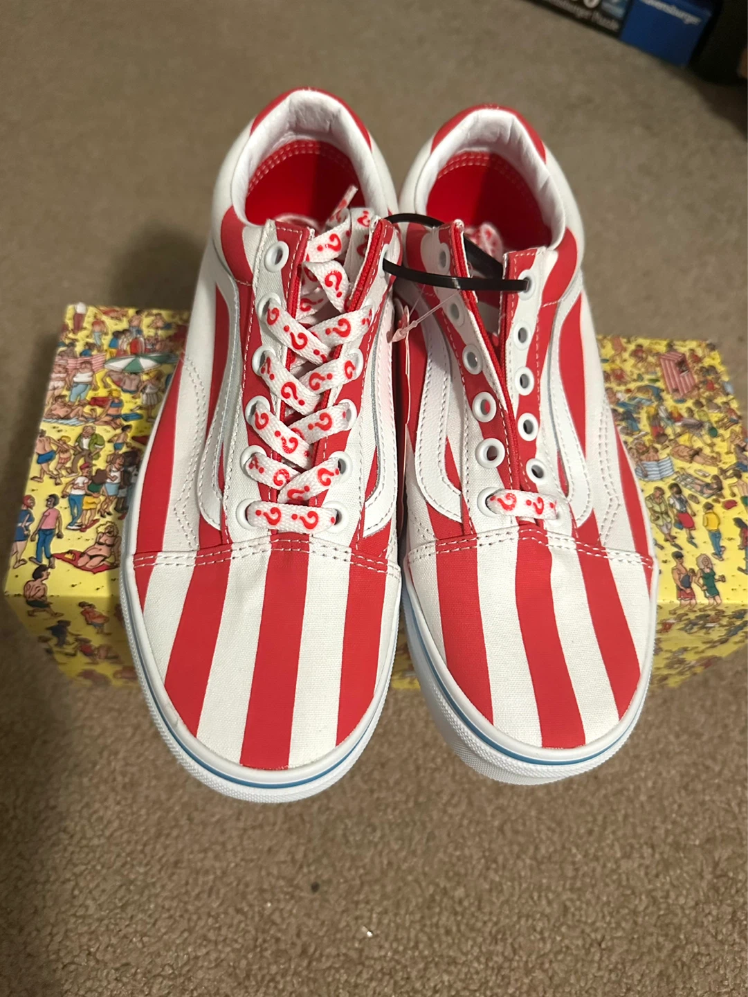 Vans Old Skool "Where's Waldo?" Red & White Stripe Sneakers - photo 3