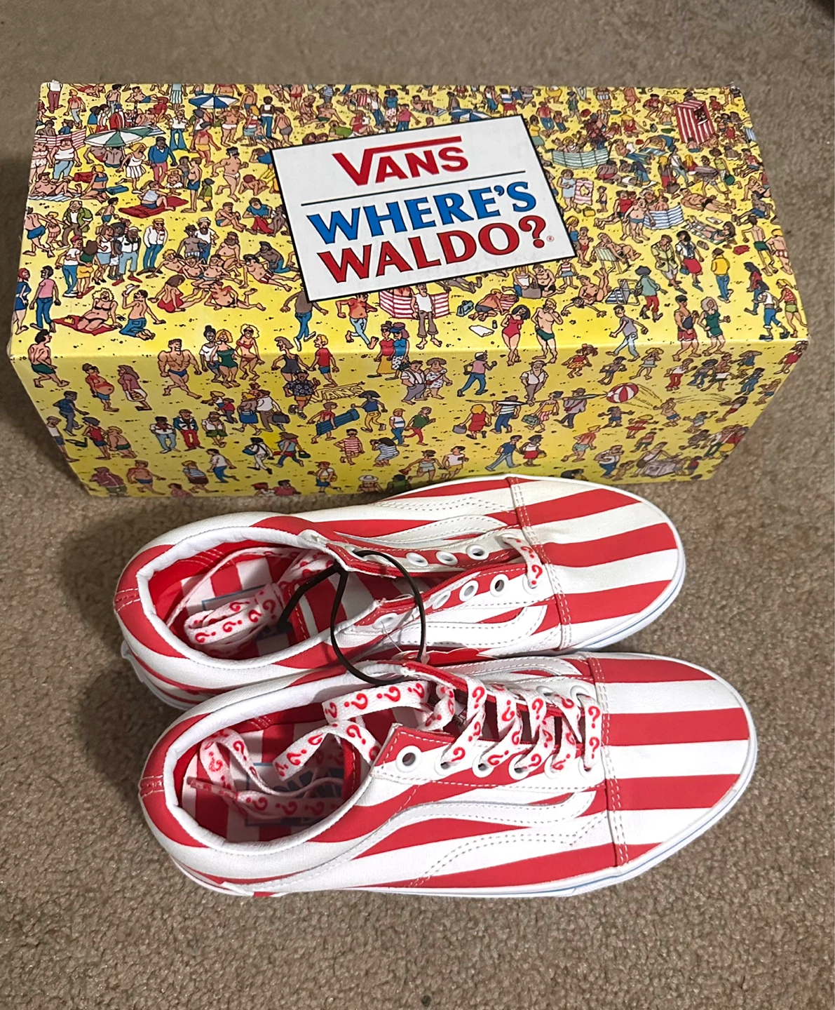 Vans Old Skool "Where's Waldo?" Red & White Stripe Sneakers - photo 4