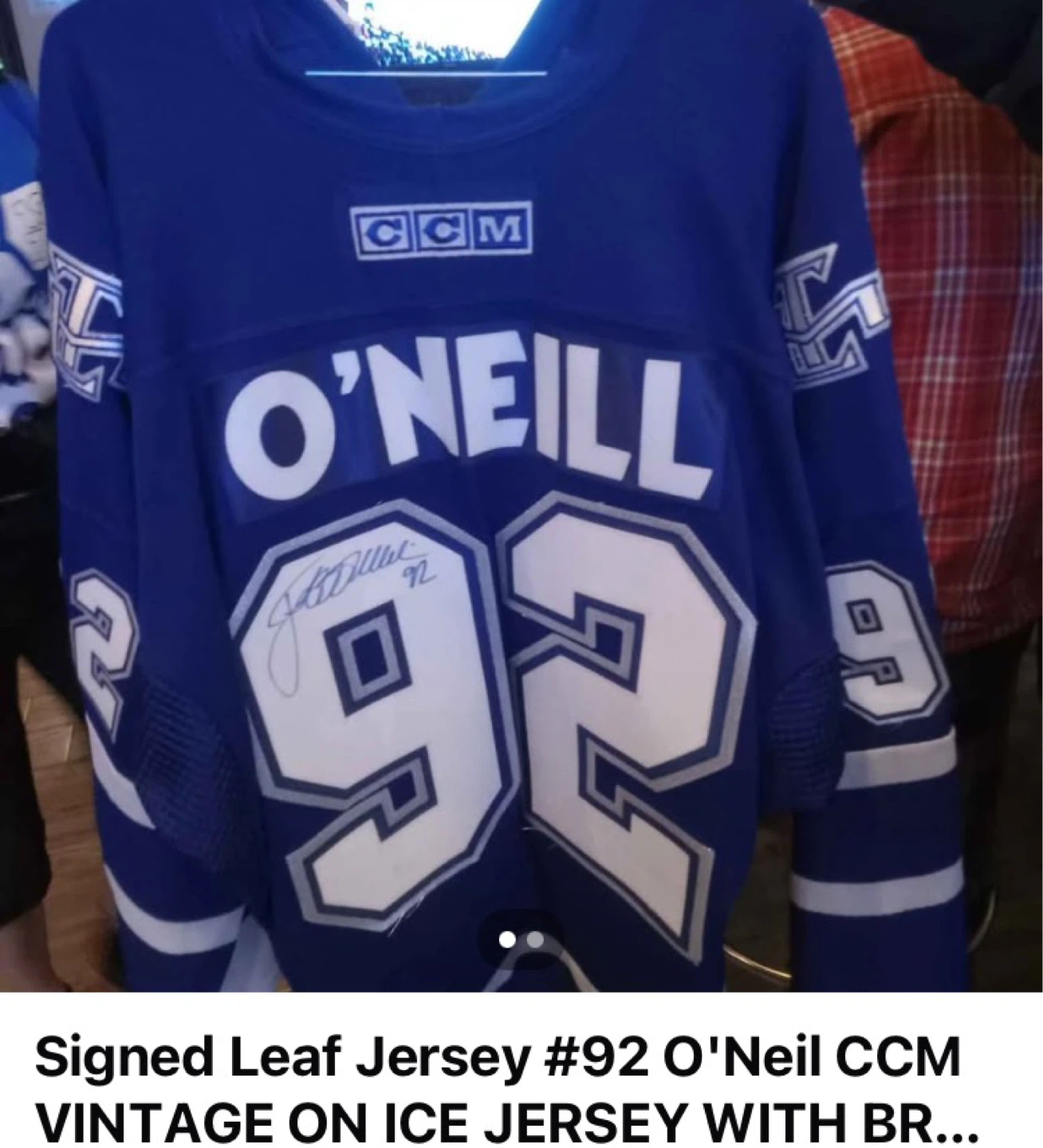 Toronto Maple Leafs Signed Jersey #92 O'Neil CCM