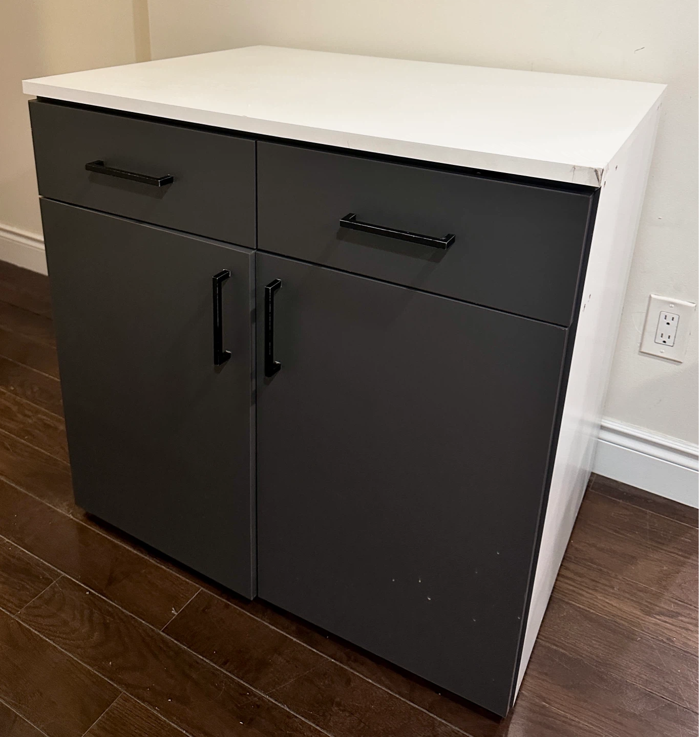 Grey and White Two-Drawer Cabinet - photo 4