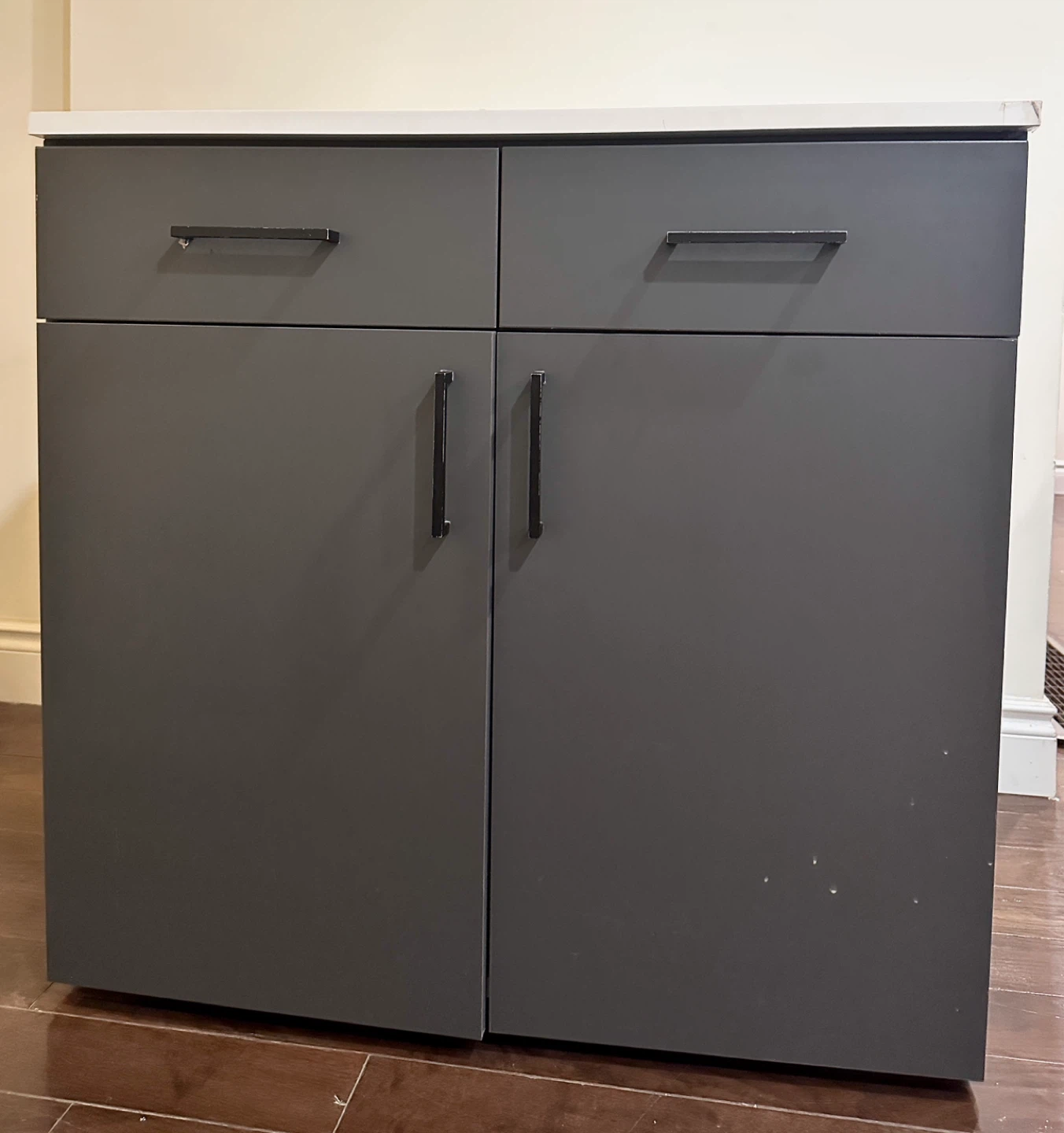 Grey and White Two-Drawer Cabinet - photo 3