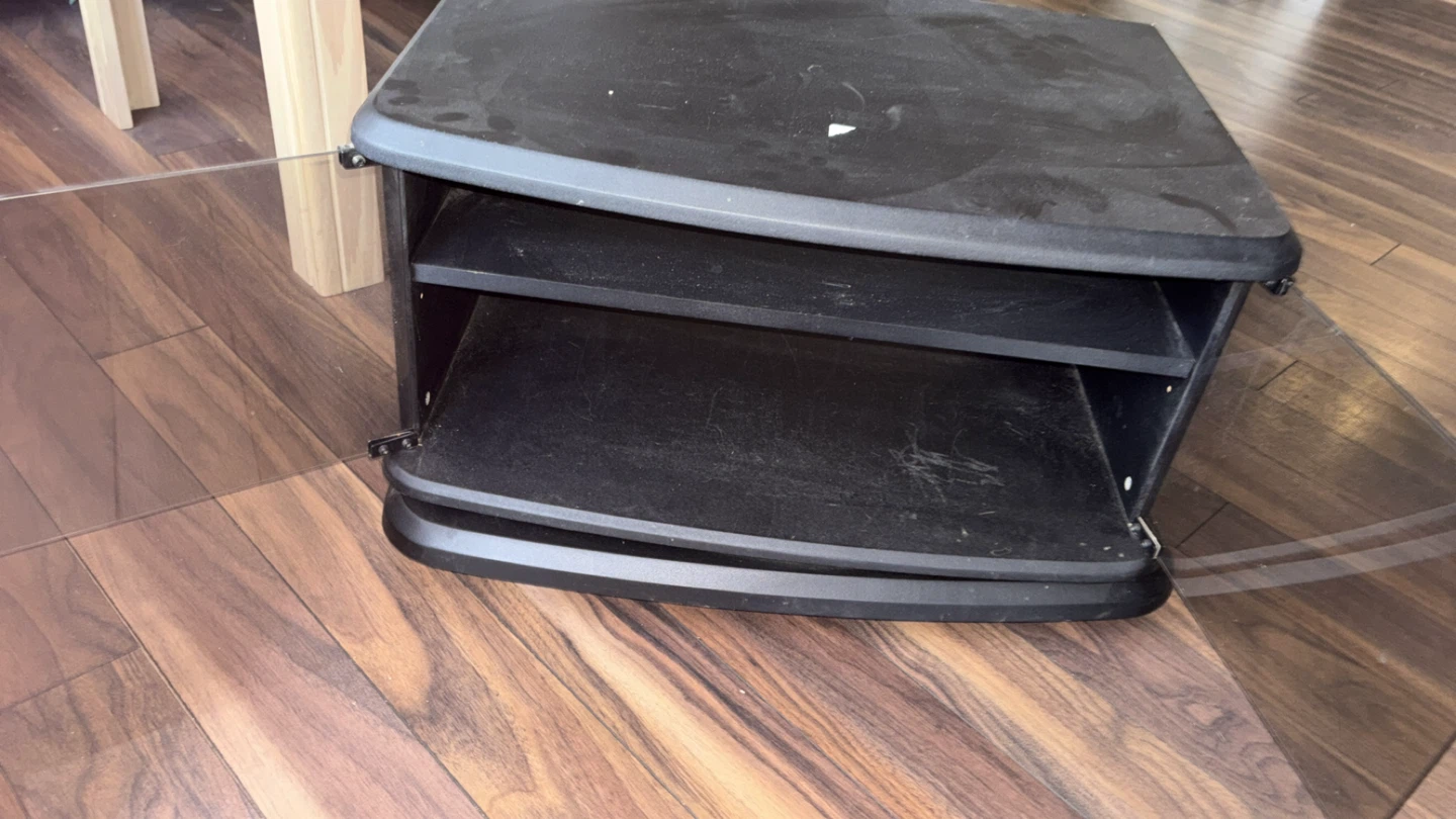 Black Entertainment Unit with Shelves - photo 2