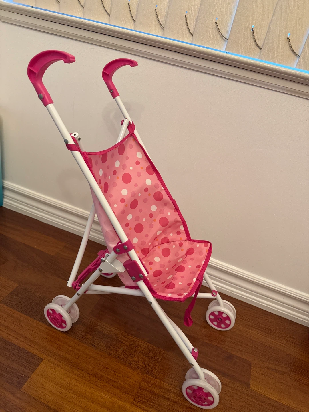 Pink Polka Dot Toy Stroller