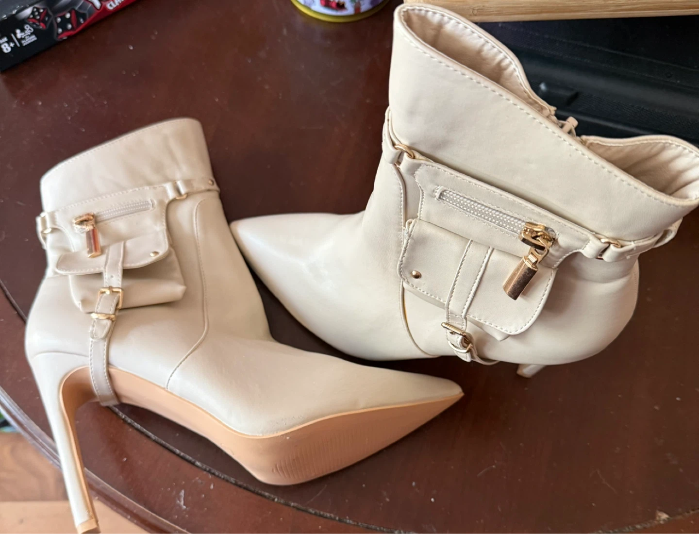 Cream Ankle Boots - Size 41