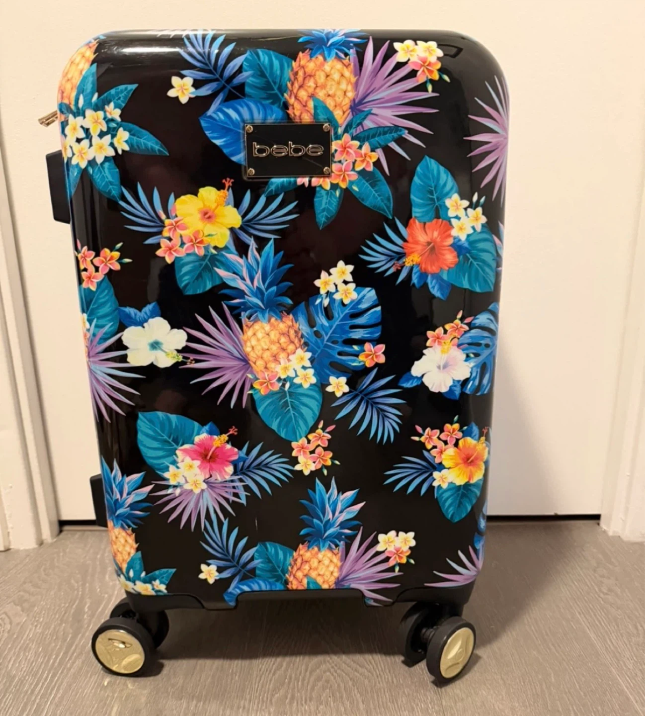 Bebe tropical print hard side carry-on suitcase