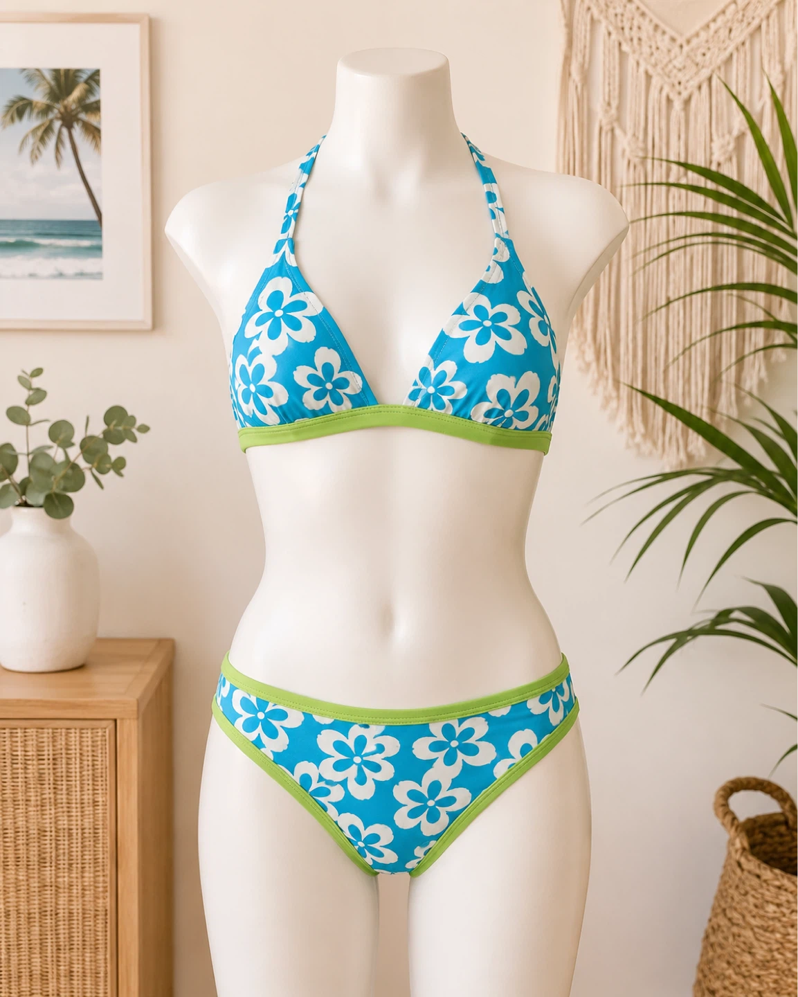 Blue Floral Bikini
