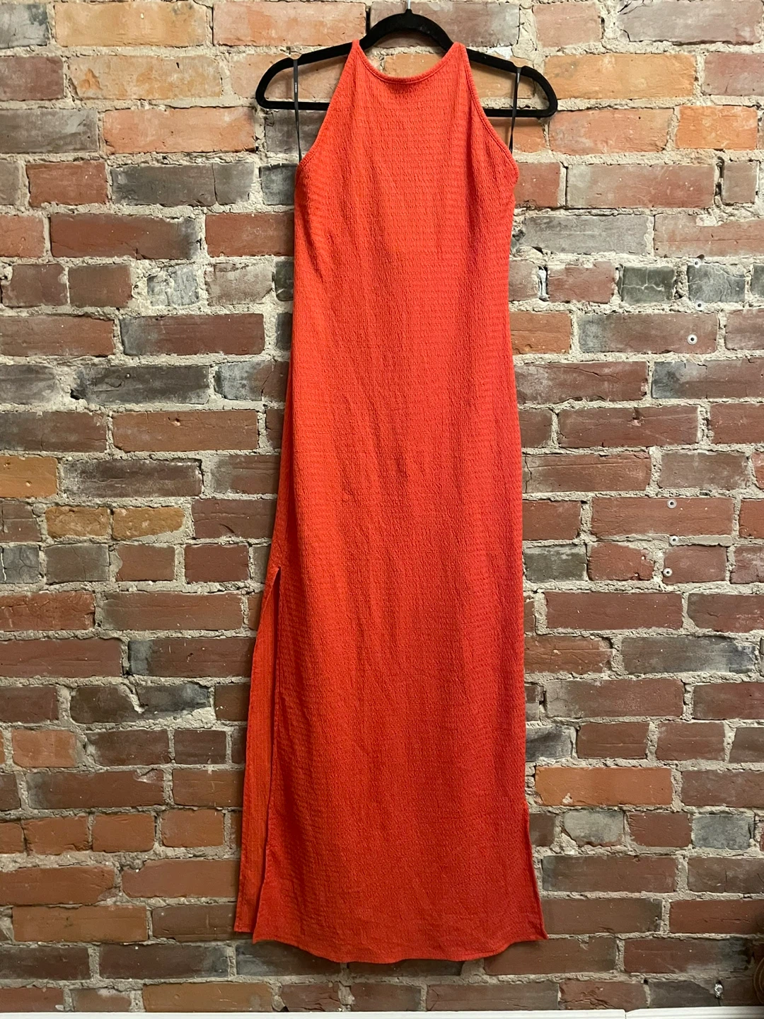 Forever 21 Orange Halter Maxi Dress Size M