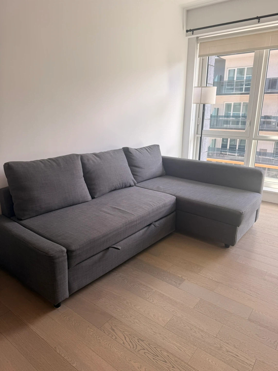 Gray L-Shaped Sofa Bed - photo 3