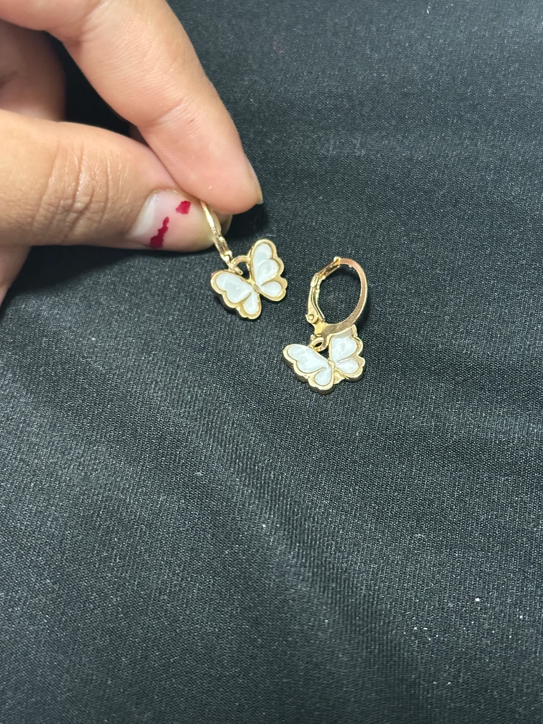 Gold Butterfly Earrings - photo 2