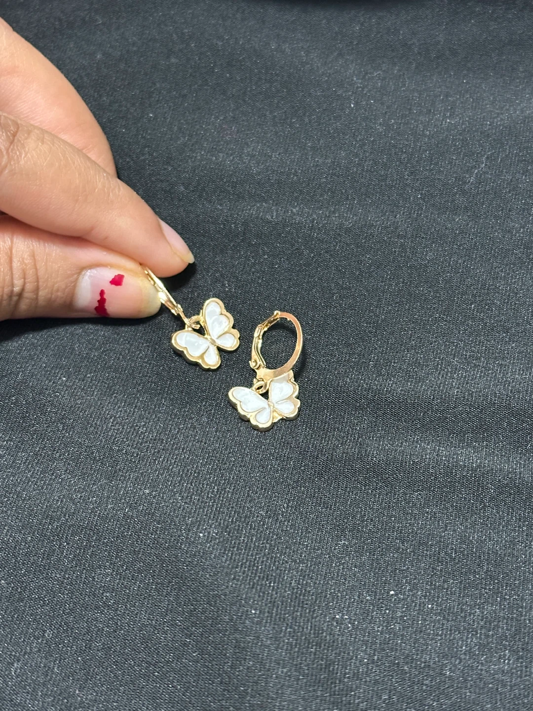Gold Butterfly Earrings - photo 3