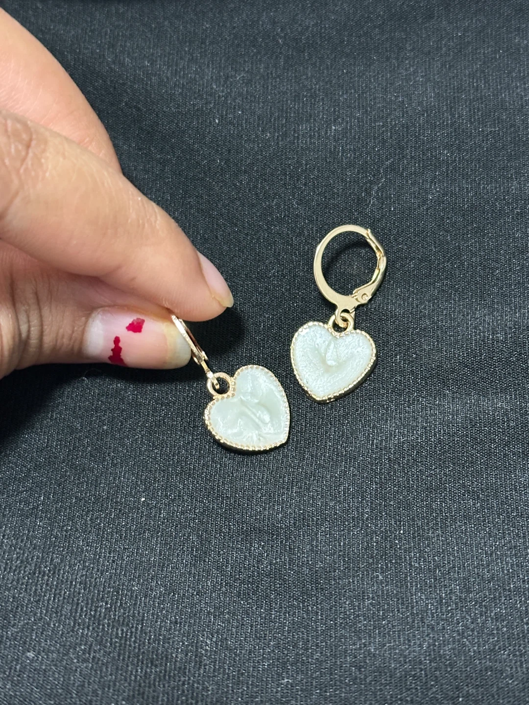 Gold Tone Heart Earrings - photo 2