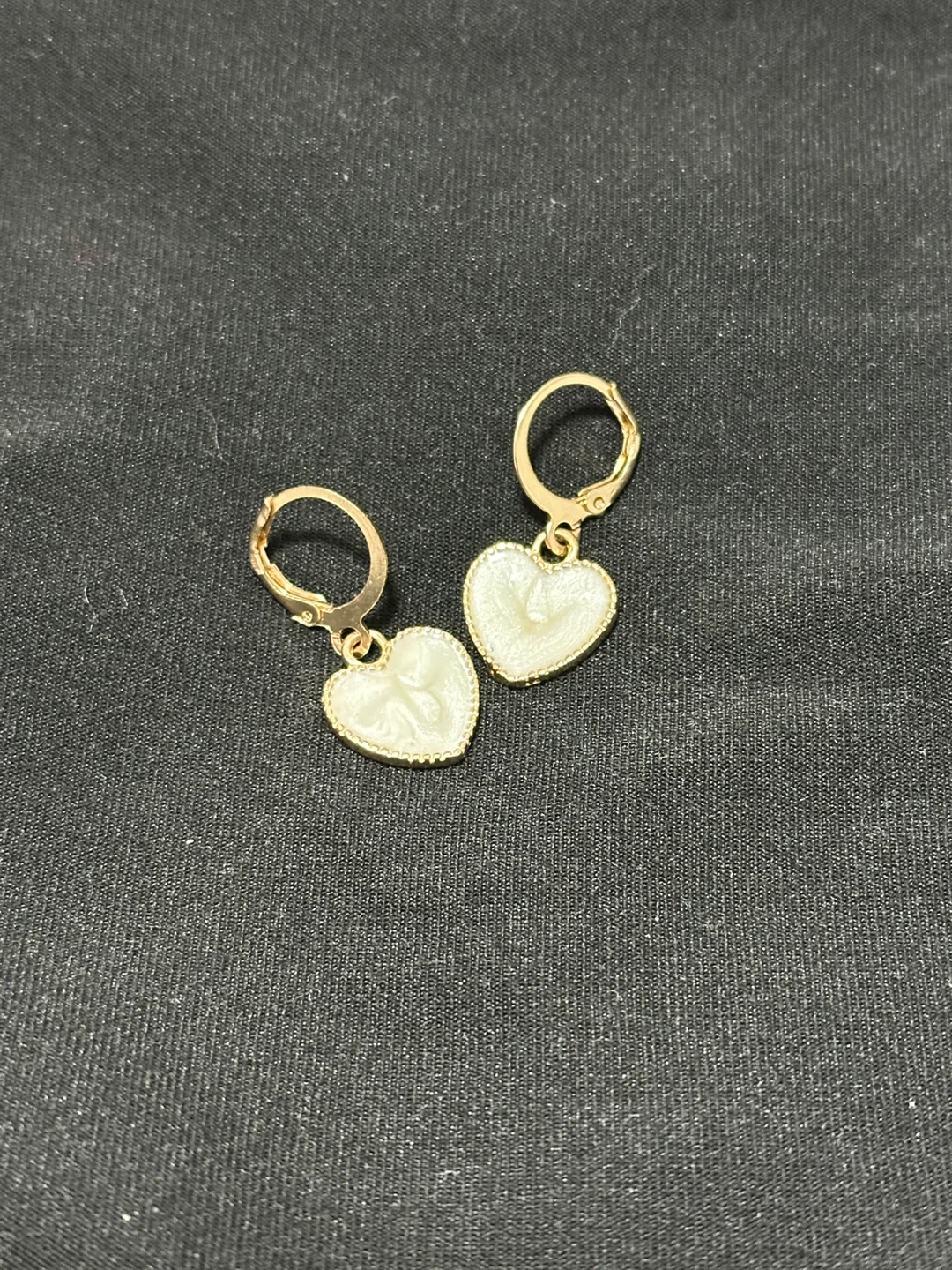 Gold Tone Heart Earrings