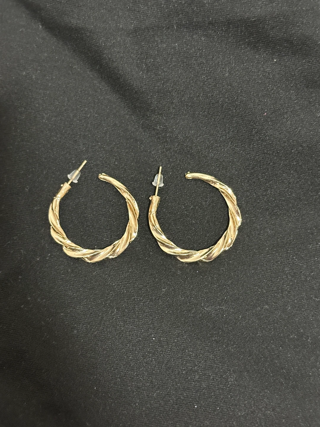 Gold Tone Twisted Hoop Earrings - photo 3