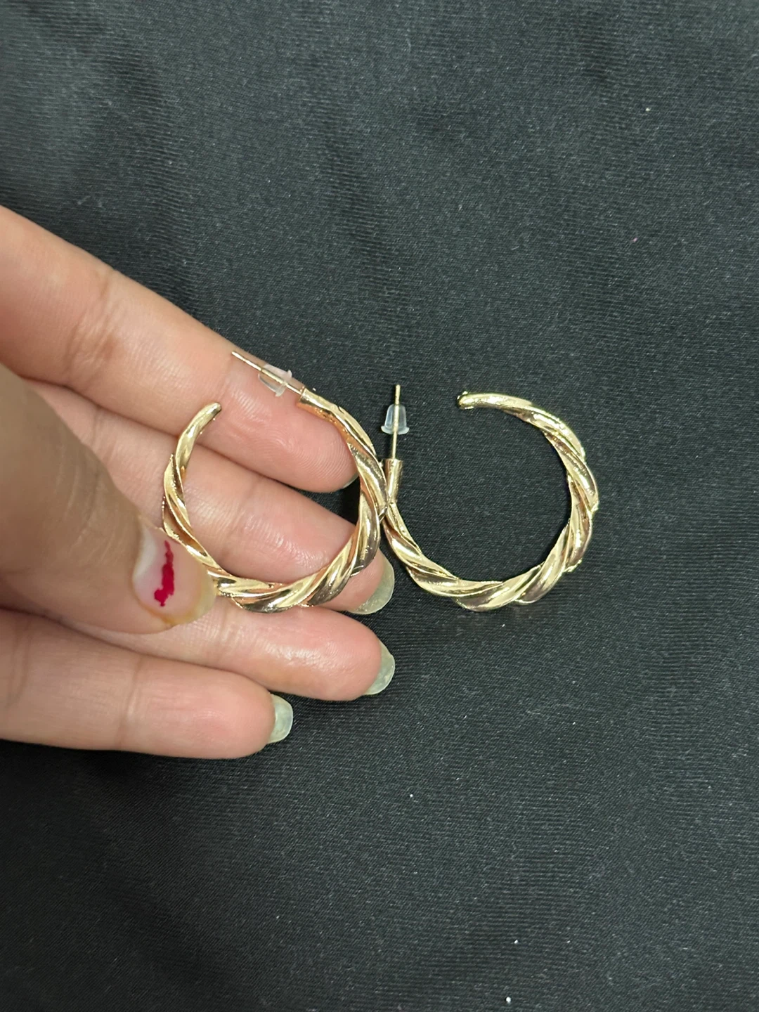 Gold Tone Twisted Hoop Earrings - photo 2