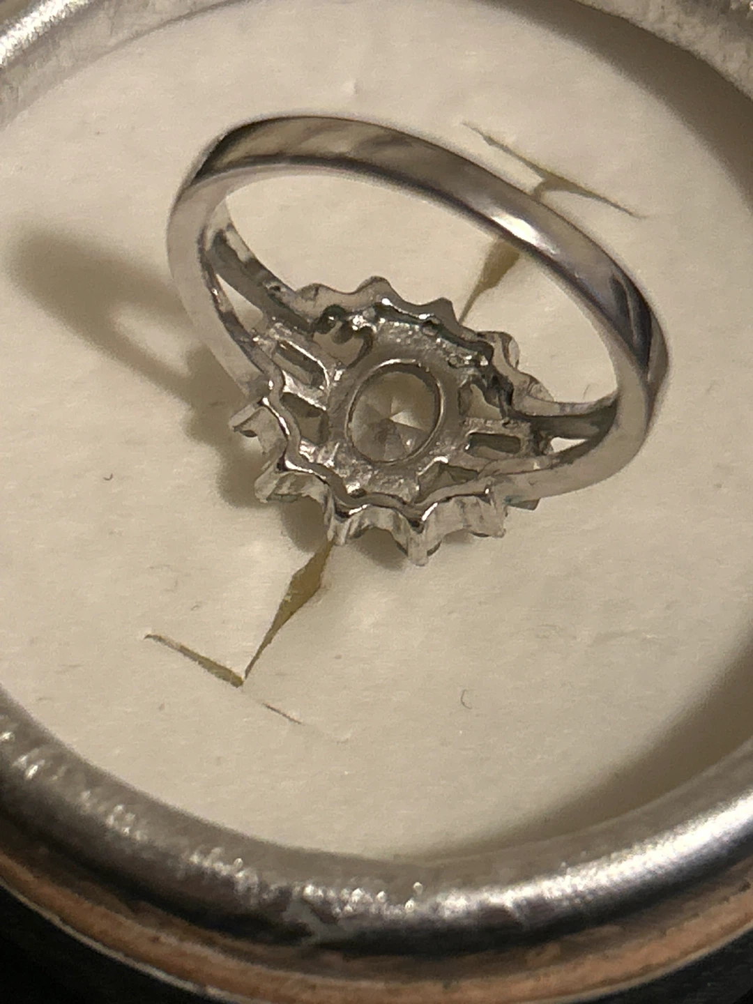 Sparkly Silver Ring with Oval Center Stone - photo 2