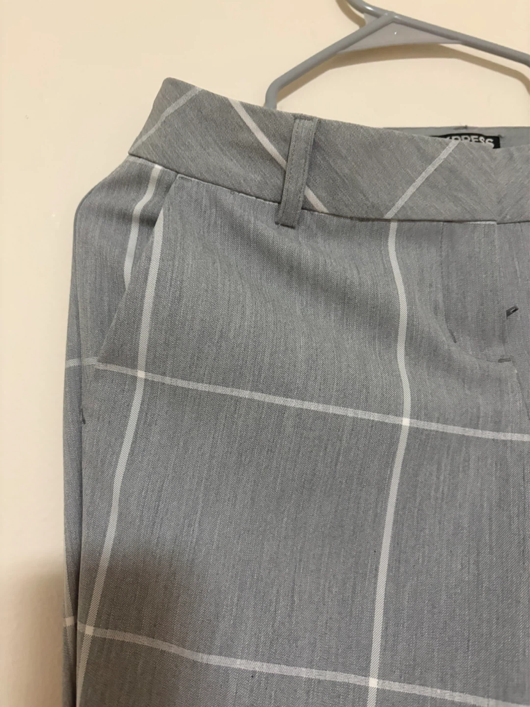 Express Columnist Grey Plaid Pants Size 2R - photo 5