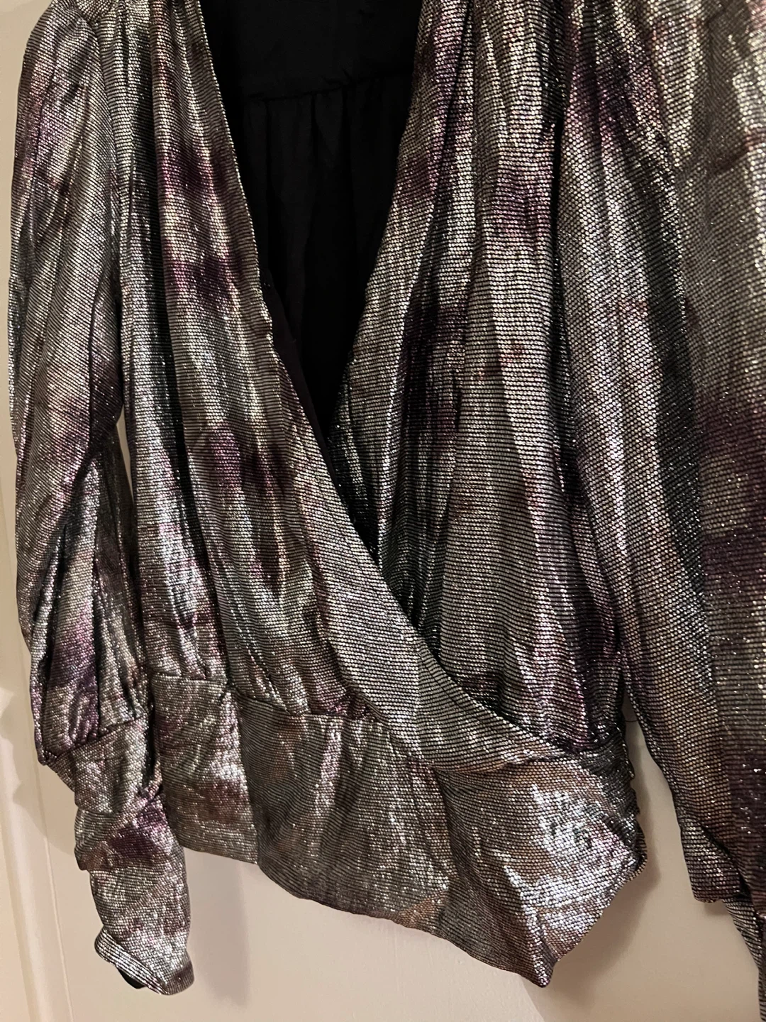 MAISON & AMELIE Metallic Wrap Blouse - photo 4
