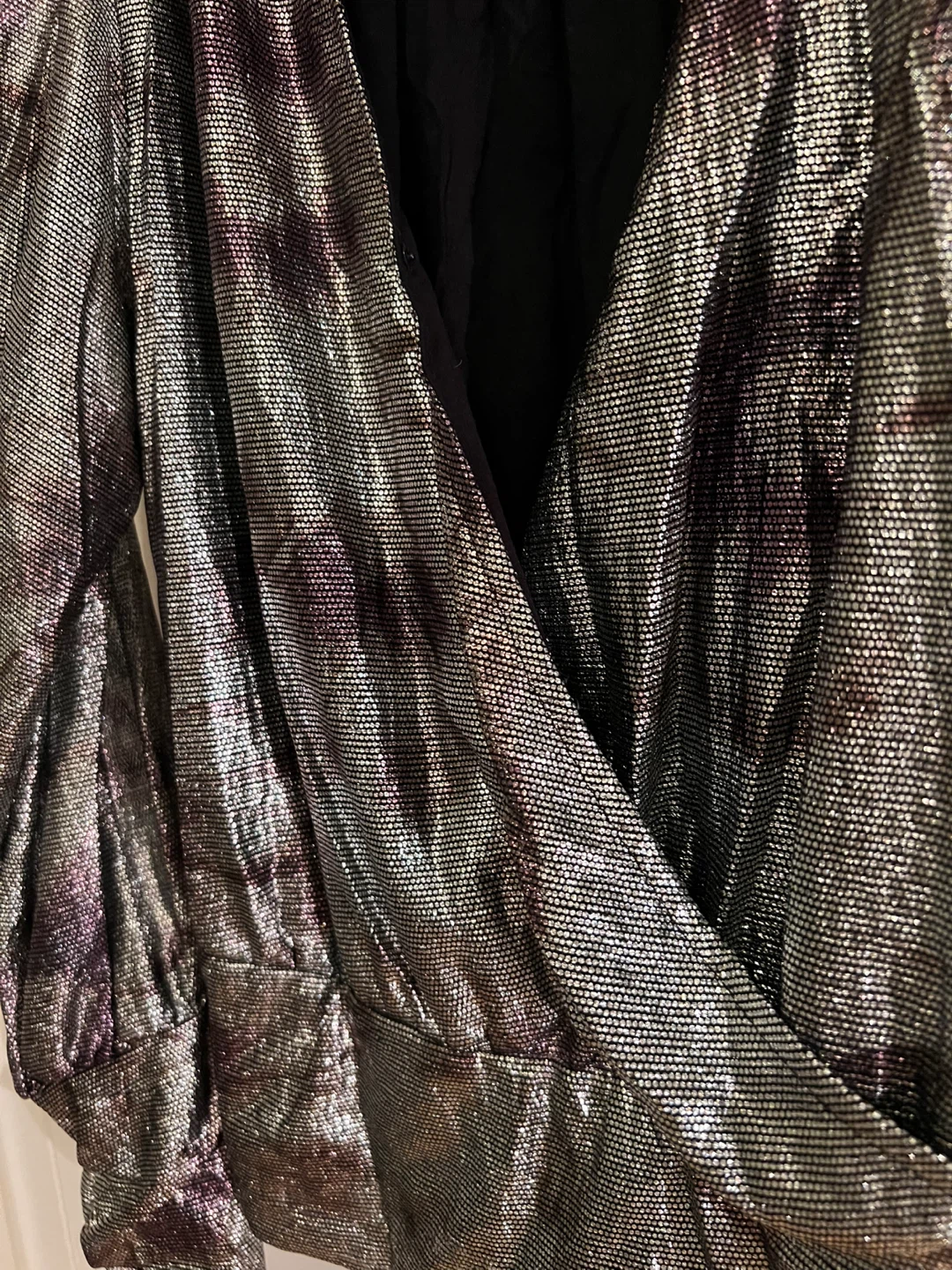 MAISON & AMELIE Metallic Wrap Blouse - photo 5