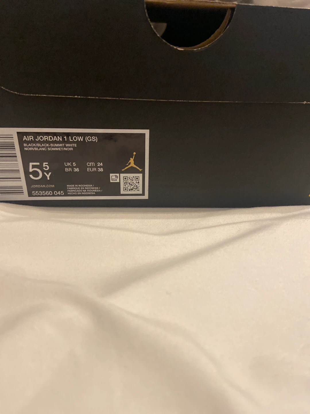 Air Jordan 1 Low (GS) Black Summit White Sneakers - photo 3