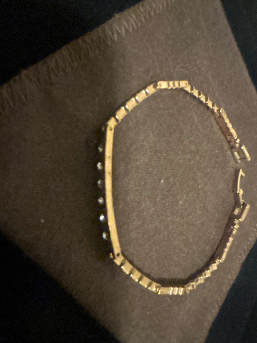 Gold Tone Bracelet with Rhinestones - photo 2