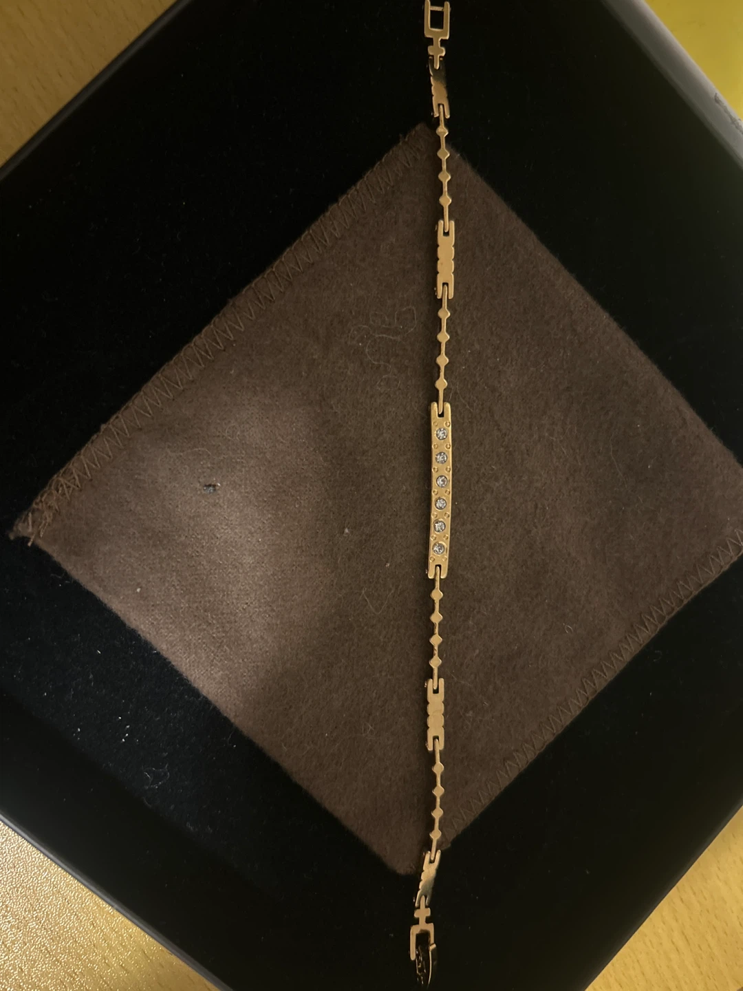 Gold Tone Bracelet with Rhinestones - photo 4