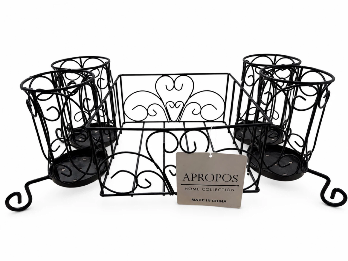 Apropos Home Collection Black Metal Utensil Caddy