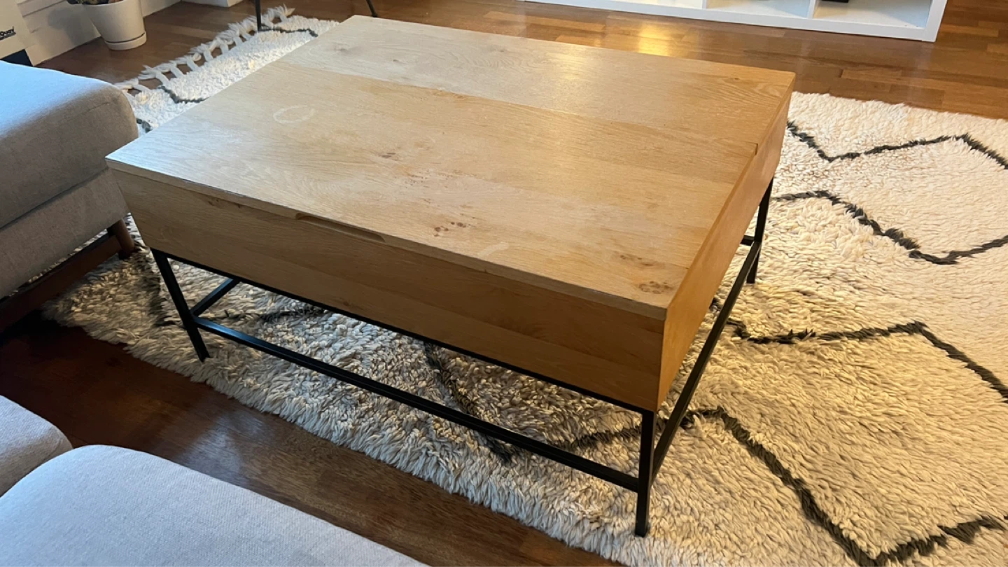 West Elm Industrial Lift Top Coffee Table with Storage - photo 3