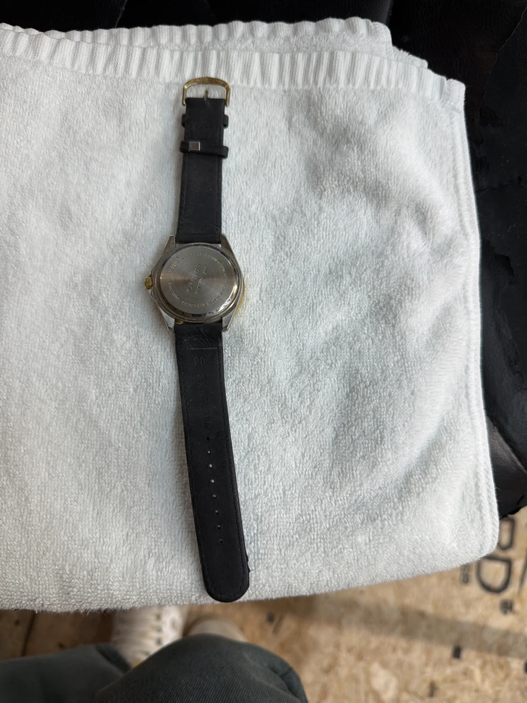 Men's Blue Dial Watch with Black Leather Strap