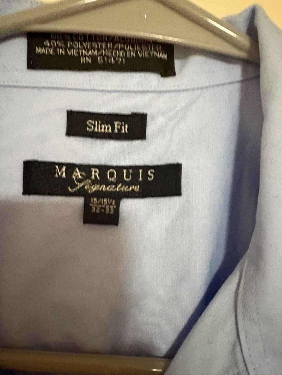 Marquis Signature Slim Fit Light Blue Dress Shirt - photo 2