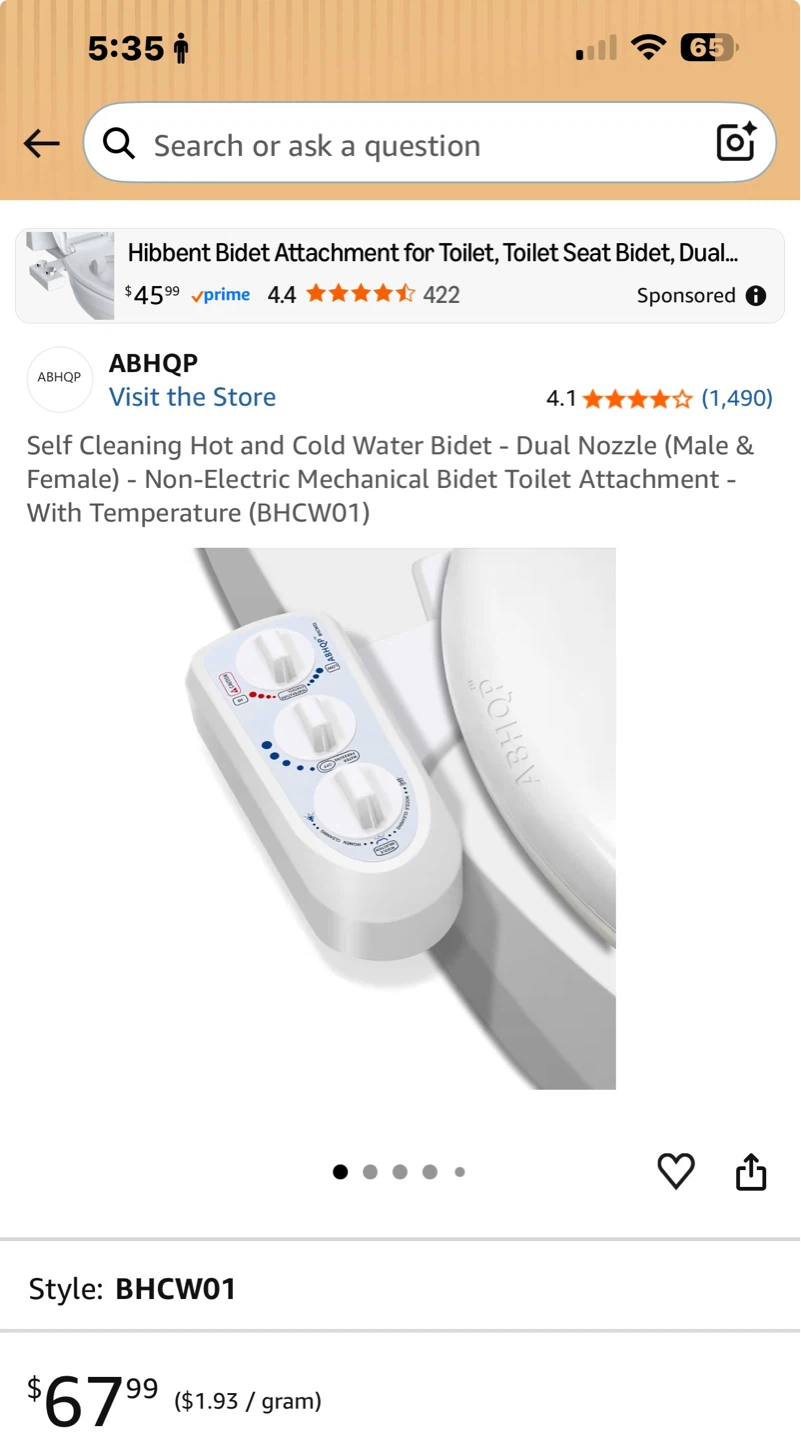 ABHQP Self Cleaning Hot and Cold Water Bidet - photo 4