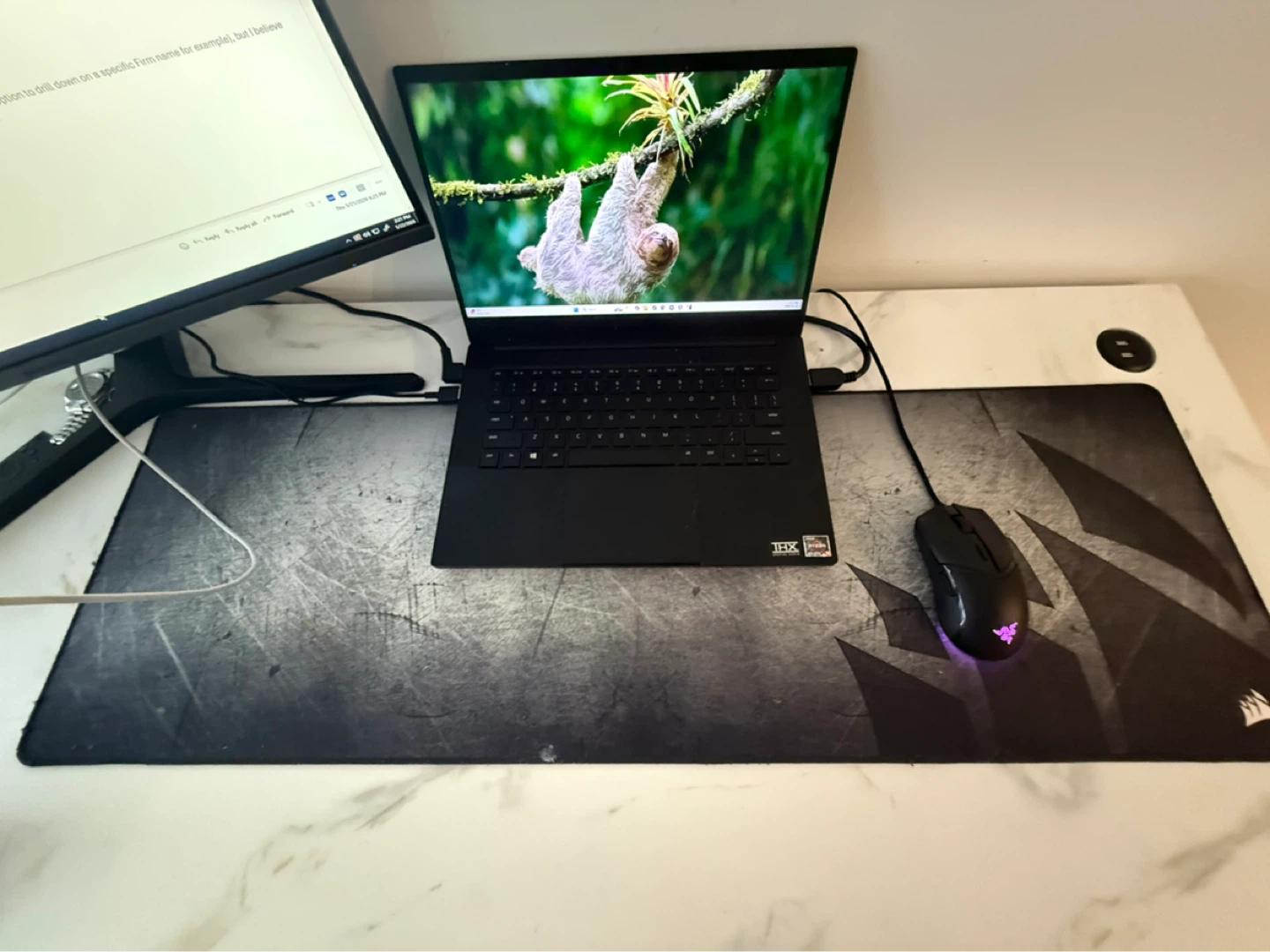 Razer Mouse and Corsair Mousepad