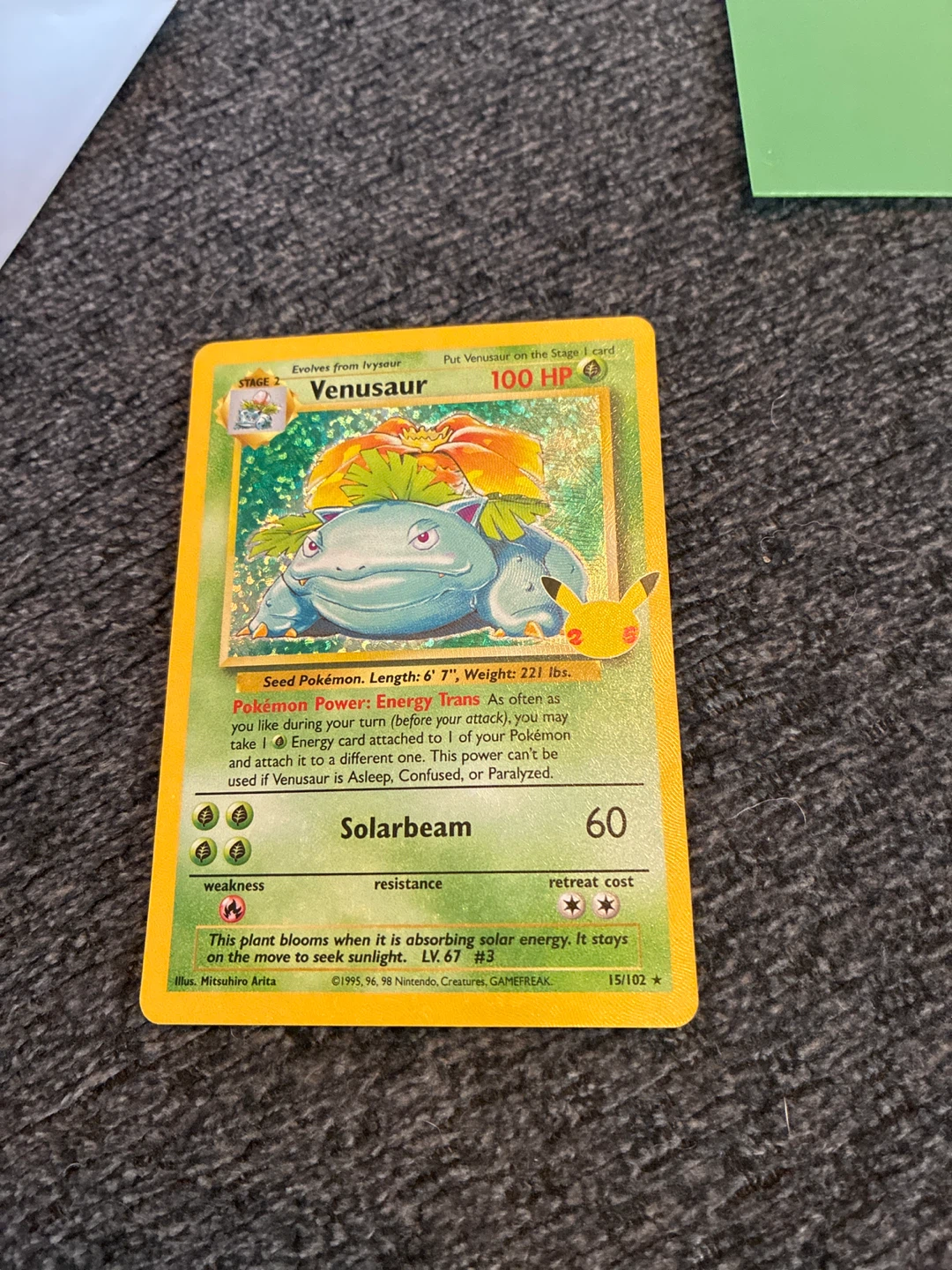 Pokemon Venusaur Trading Card 15/102