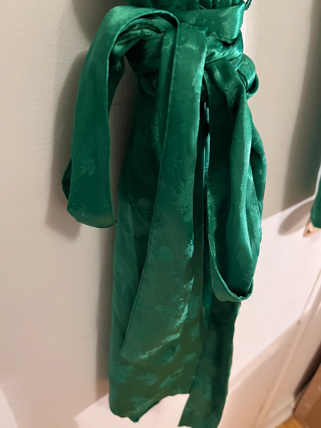 ZARA Green Jacquard Wrap Dress - photo 4