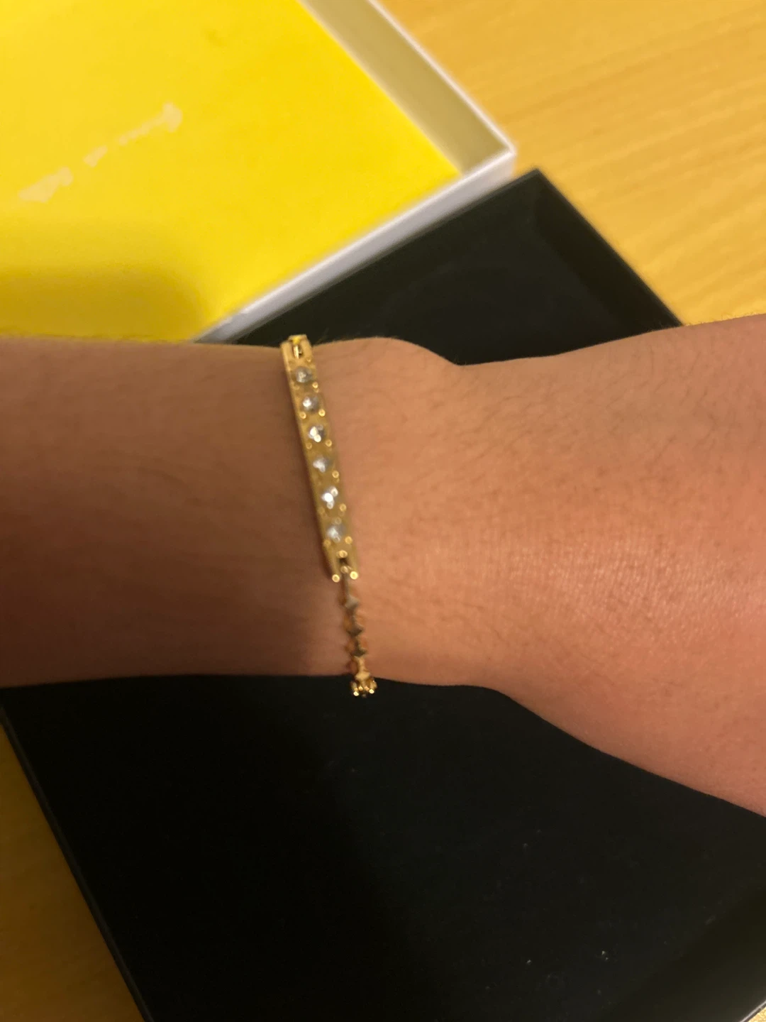 Gold Tone Bracelet with Rhinestones - photo 5