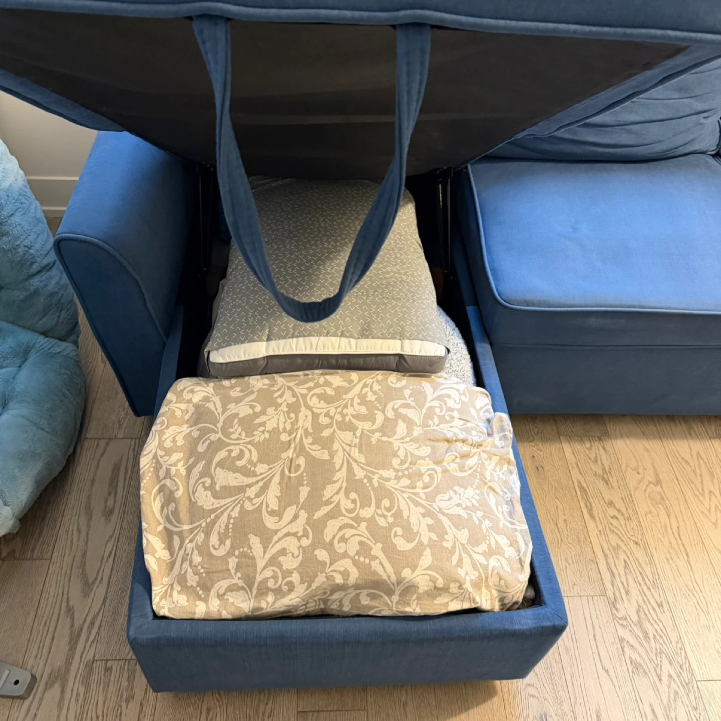 Blue Sectional Sofa with Storage - photo 2