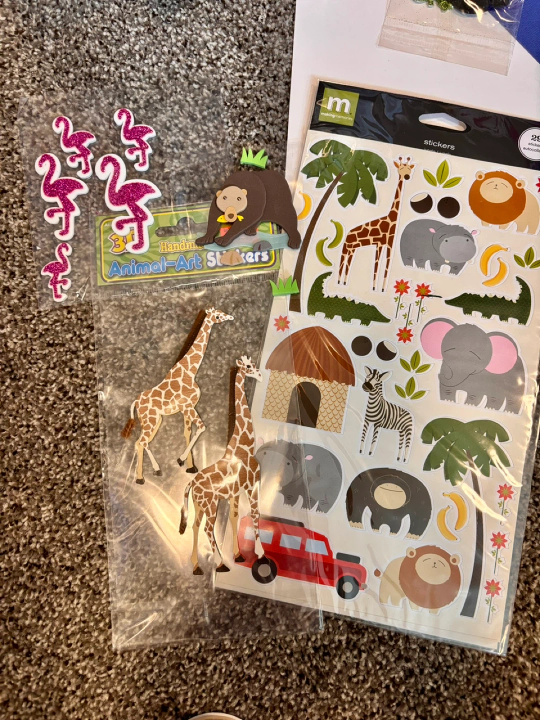 Animal Art Stickers - Safari & Flamingo Sets