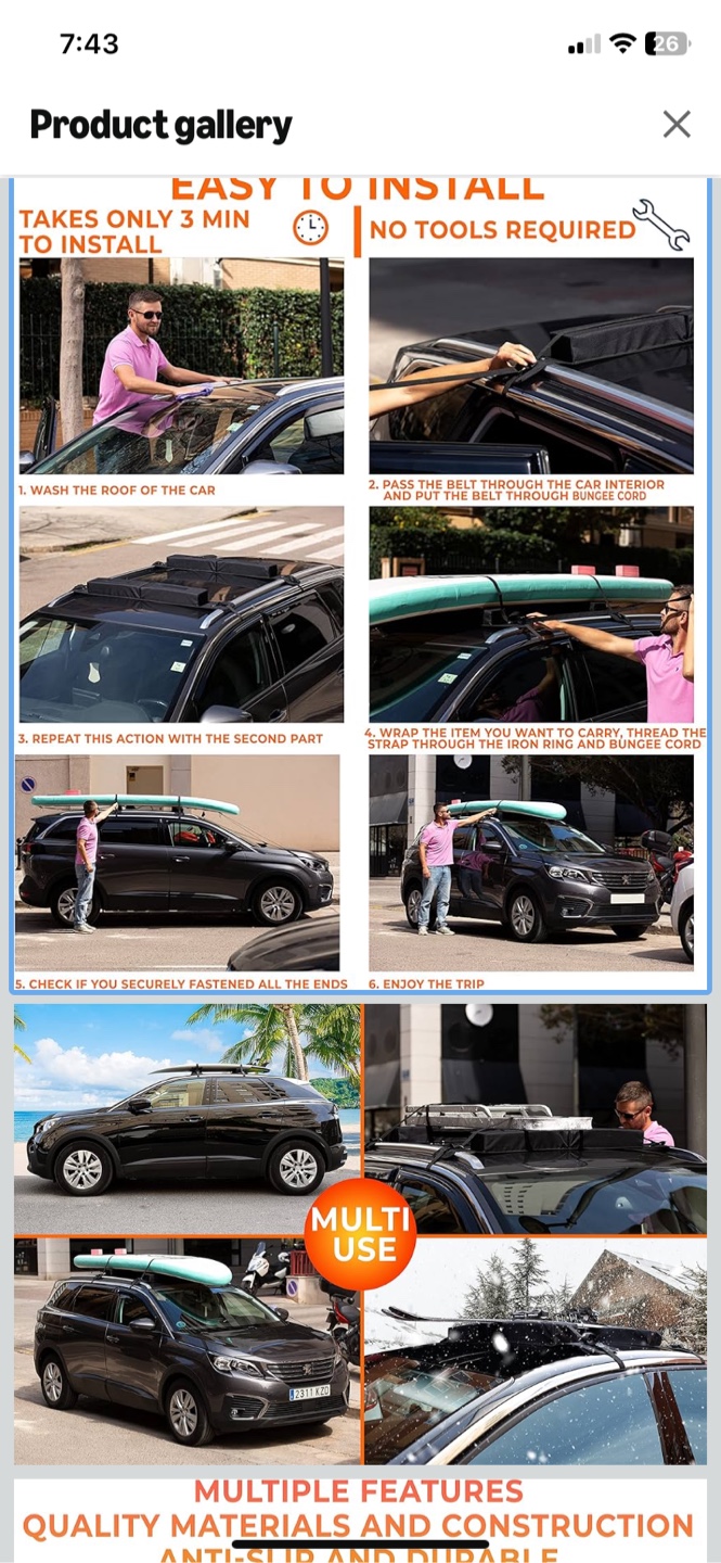 ZONETECH Soft Roof Rack Pads - photo 3