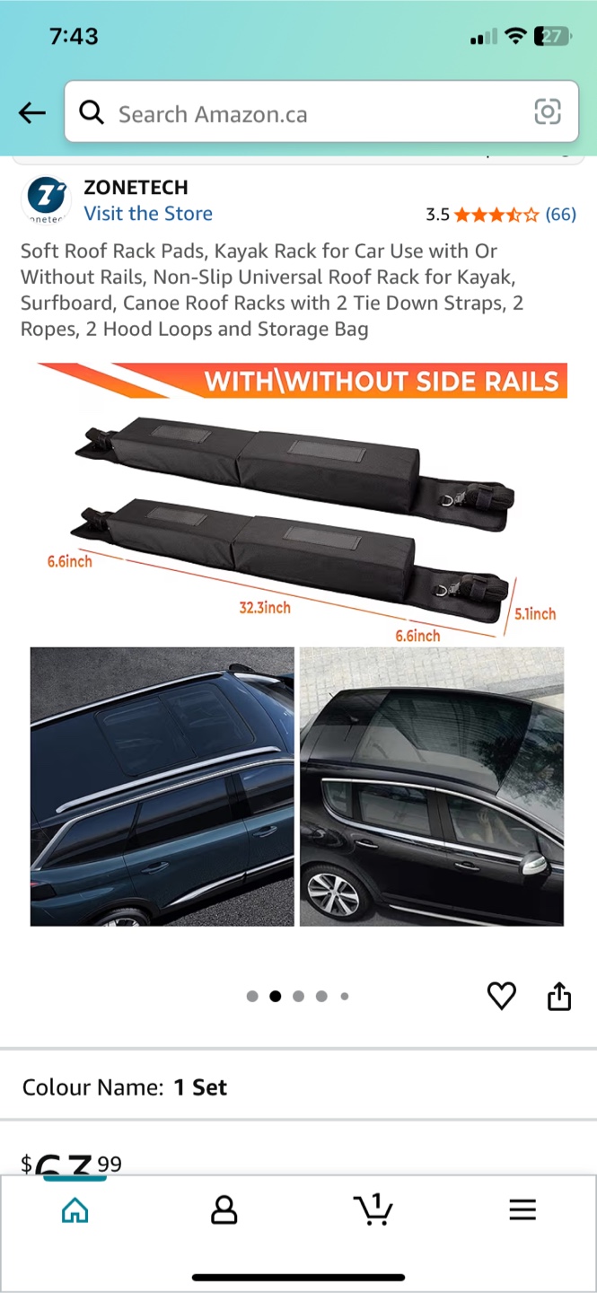 ZONETECH Soft Roof Rack Pads - photo 2