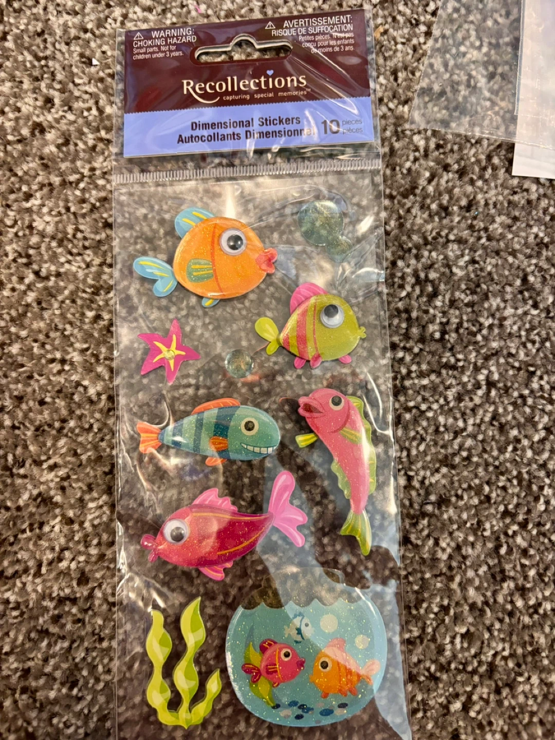 Recollections Dimensional Fish Stickers - 10 Pieces