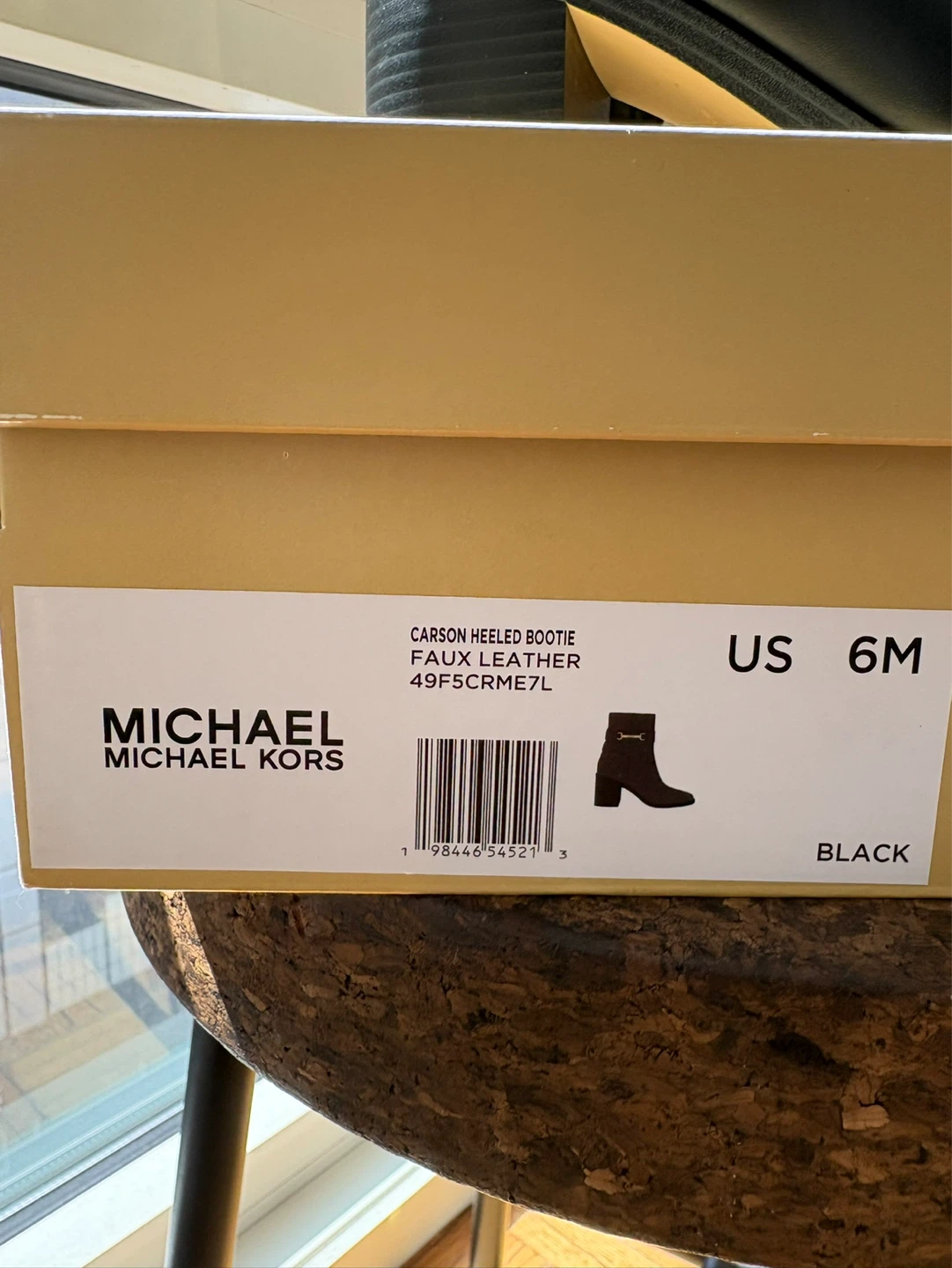 Michael Kors Carson Heeled Bootie Black Faux Leather Size 6M - photo 4