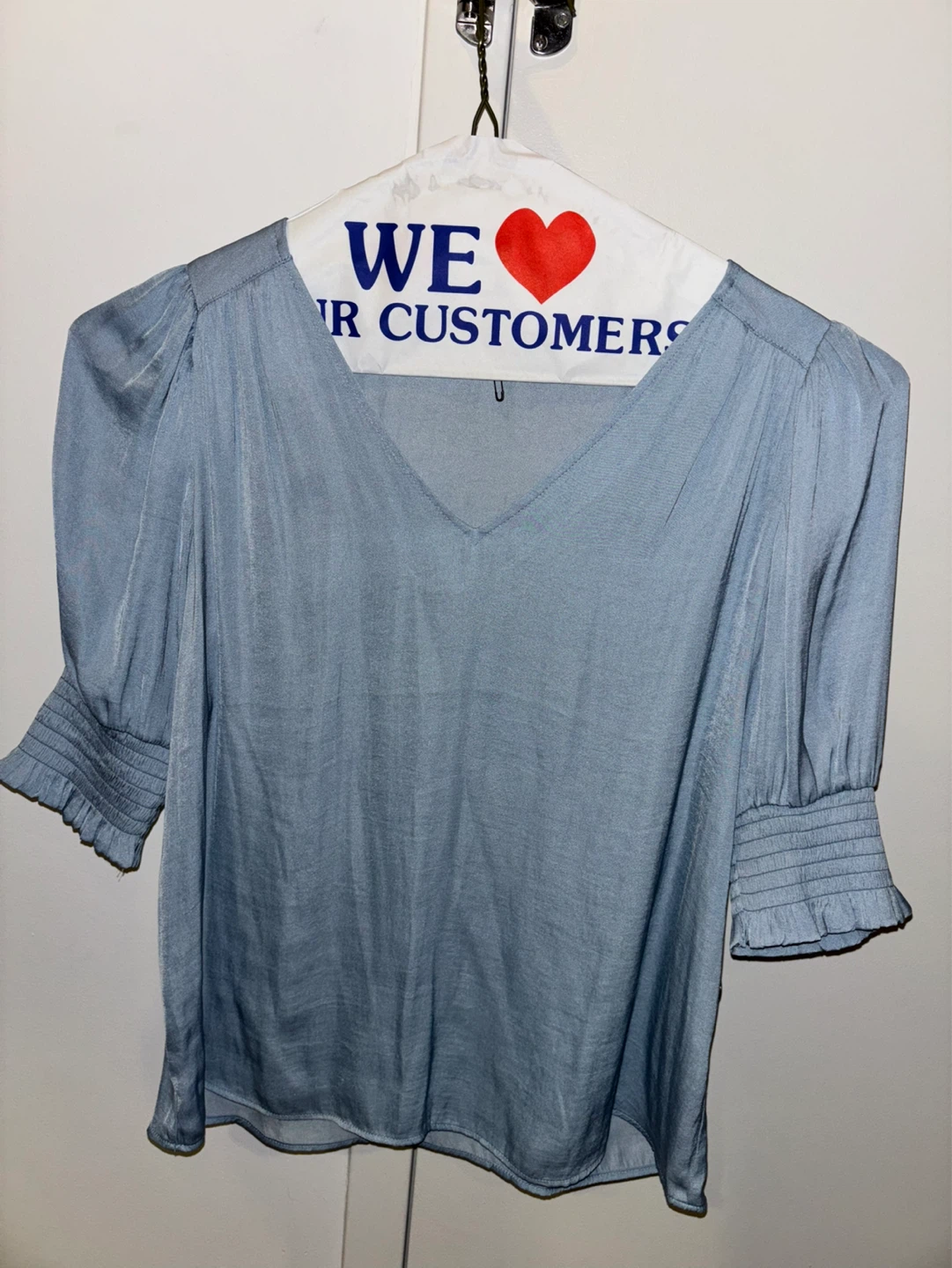 Maison d'Amélie Powder Blue Puff Sleeve Top - XS