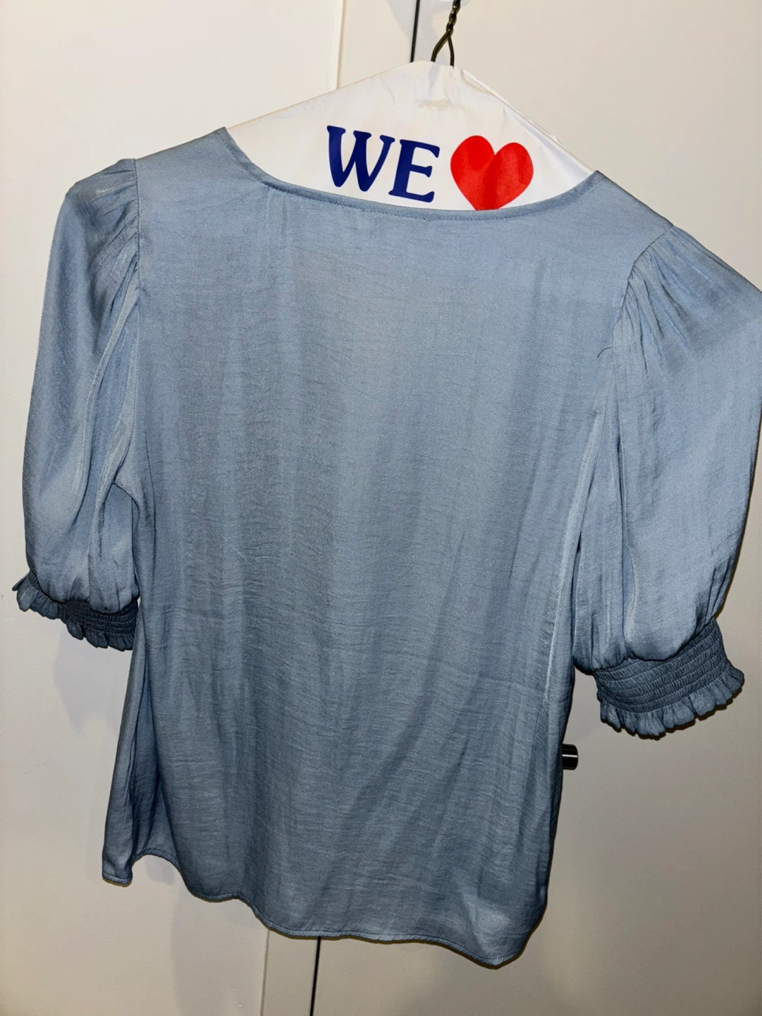 Maison d'Amélie Powder Blue Puff Sleeve Top - XS - photo 2