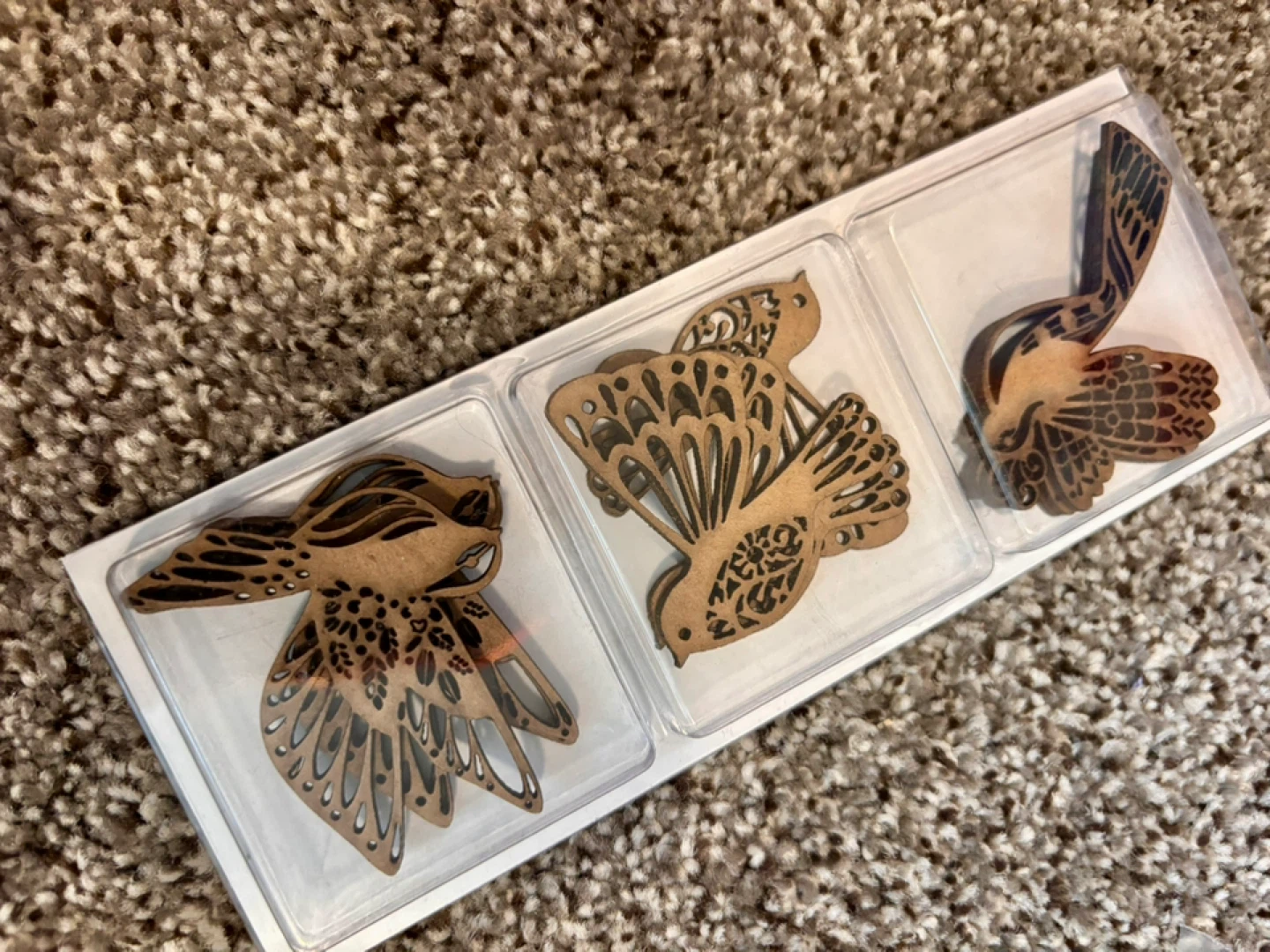 Wooden Bird Ornaments (Set of 3)