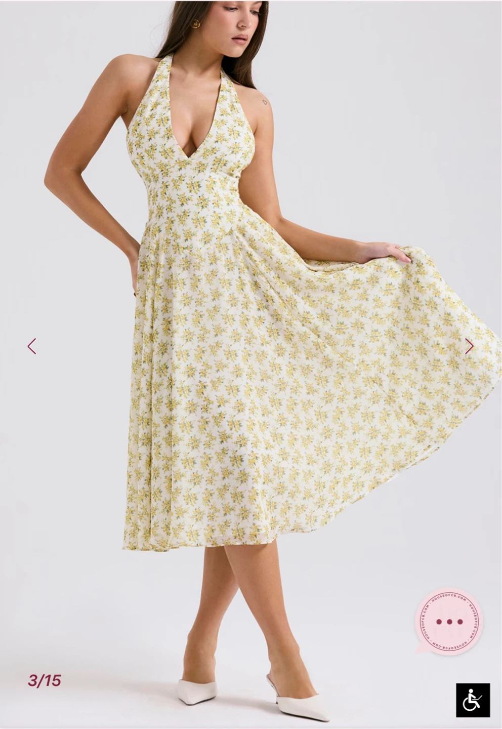 Floral Halter Neck Midi Dress