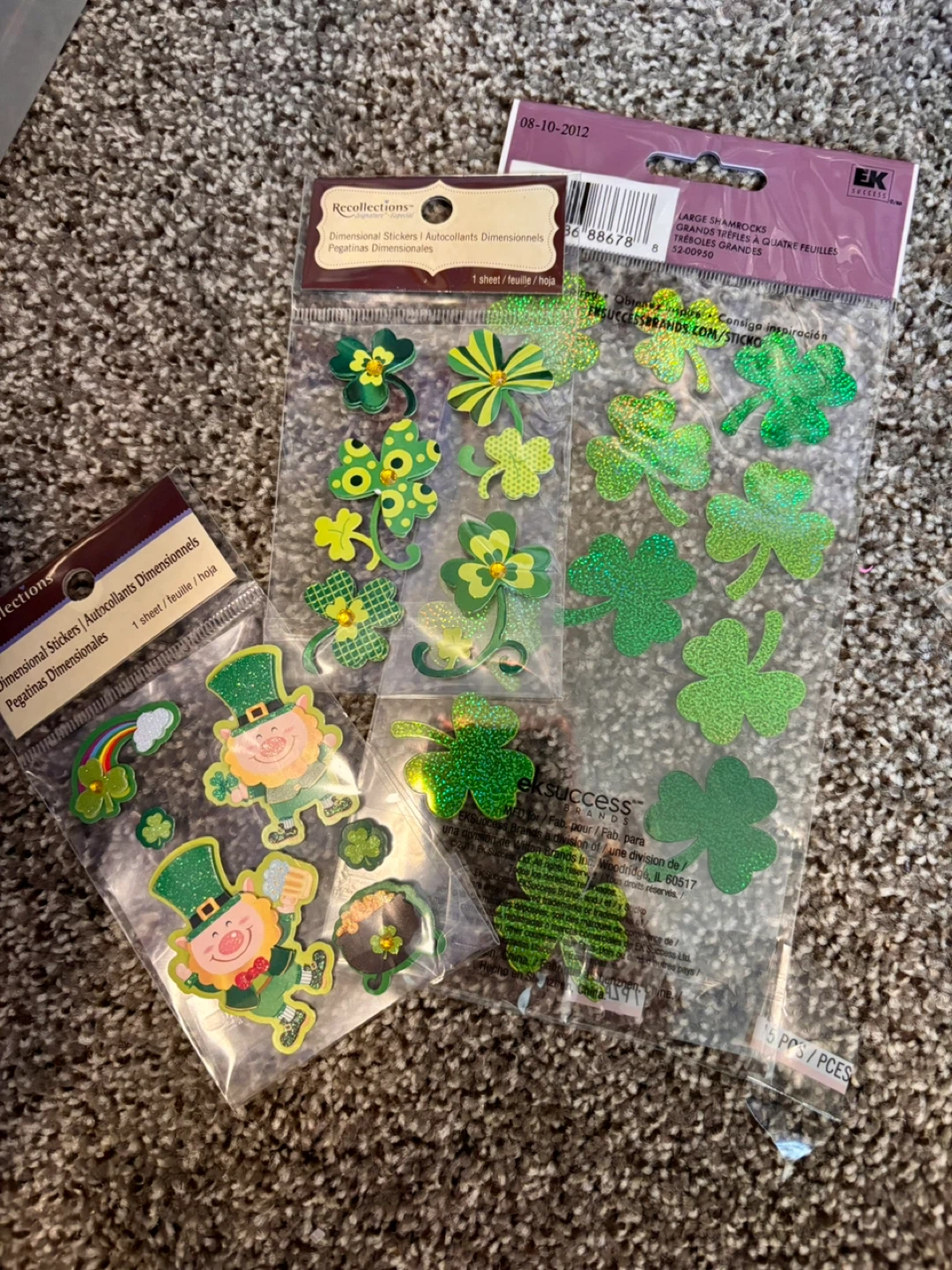 St. Patrick's Day Themed Stickers and paper