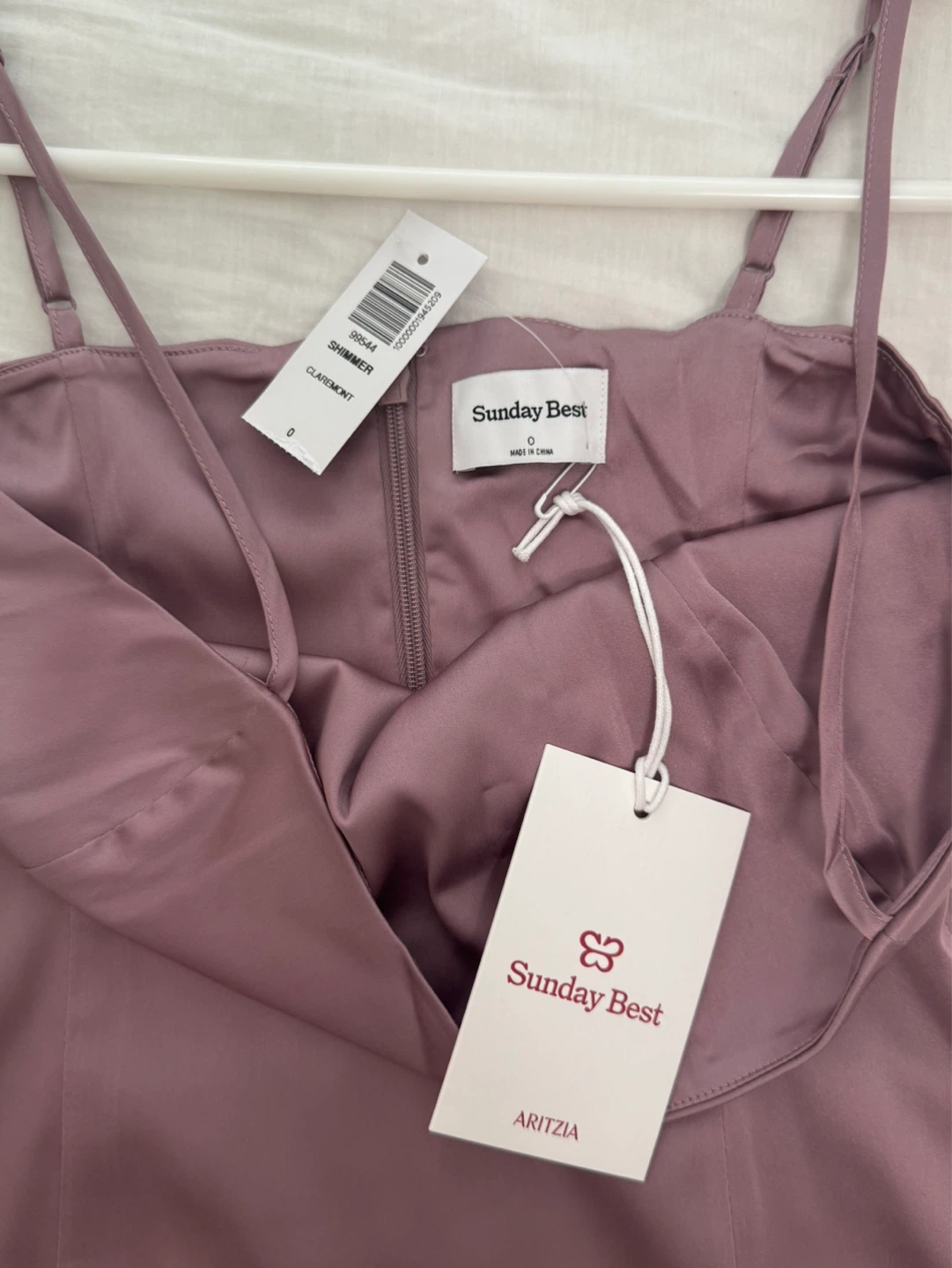 aritzia sunday best shimmer satin dress - photo 2