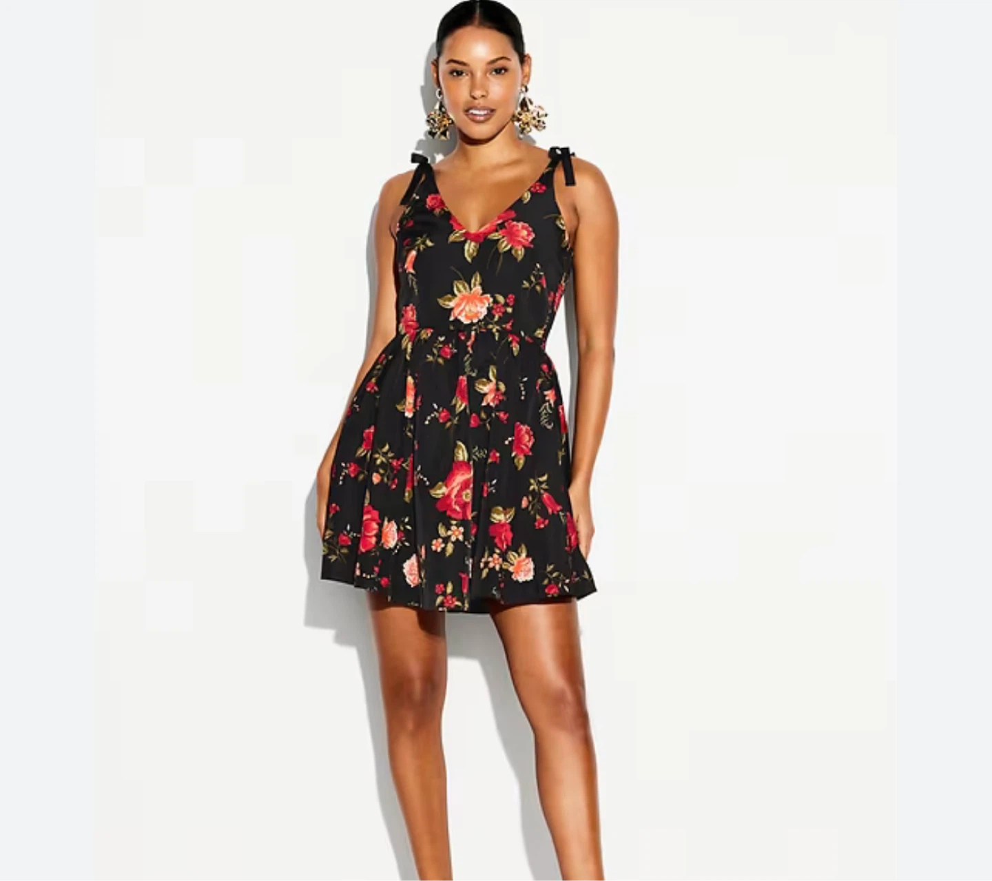 Women's Floral Print Fit & Flare Dress