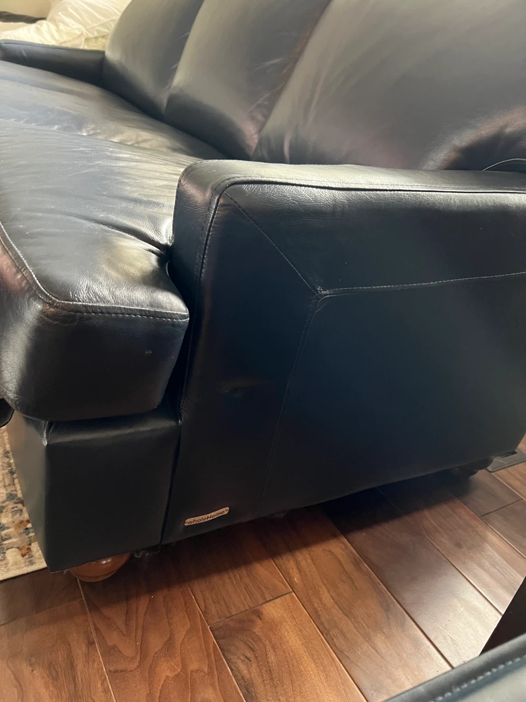 Pair of Dark Blue Faux Leather Accent Chairs - photo 3